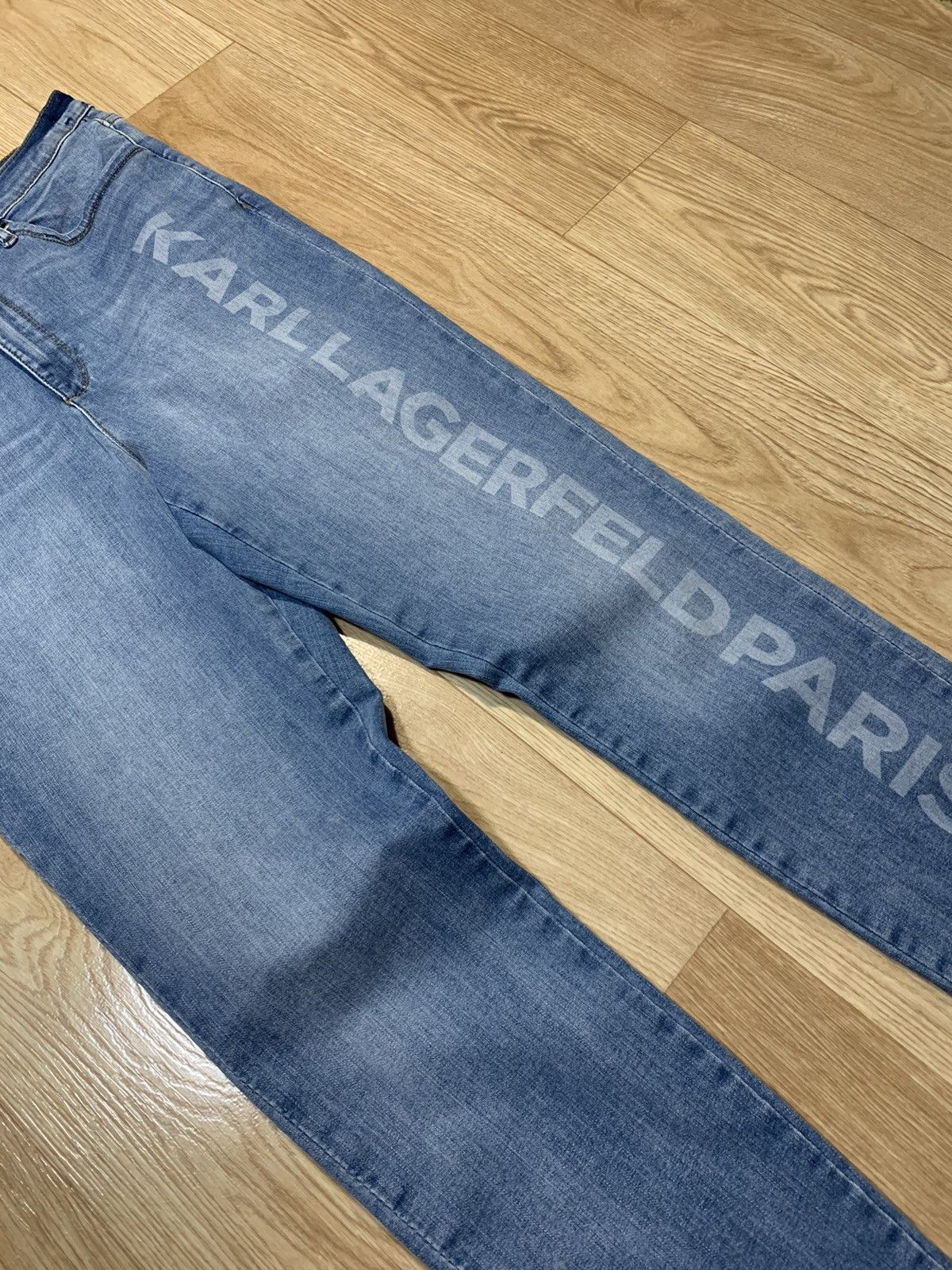 Karl Lagerfeld Karl Lagerfeld Paris Designer Big Logo Denim Pants Size 12 Size 30" / US 8 / IT 44 - 3 Thumbnail