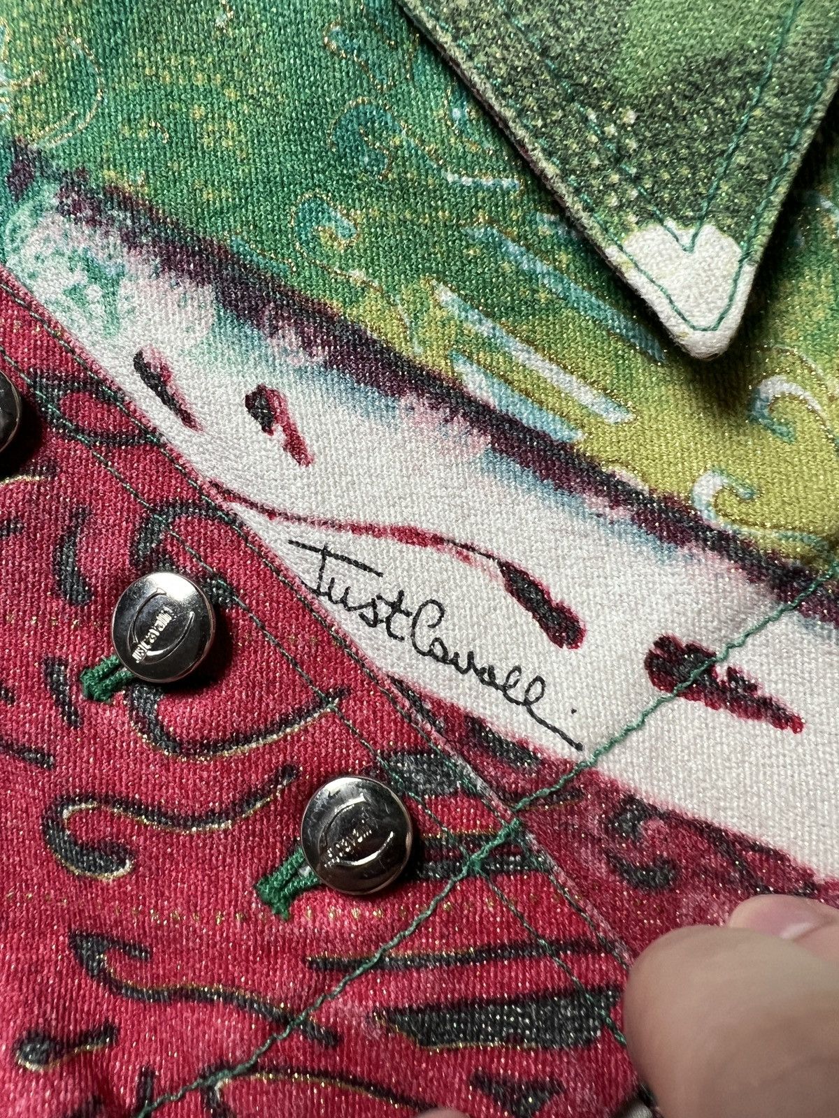 Just Cavalli Rare Just Cavalli Floral Abstract Print Natural Lux Blazer Size M / US 6-8 / IT 42-44 - 13 Thumbnail