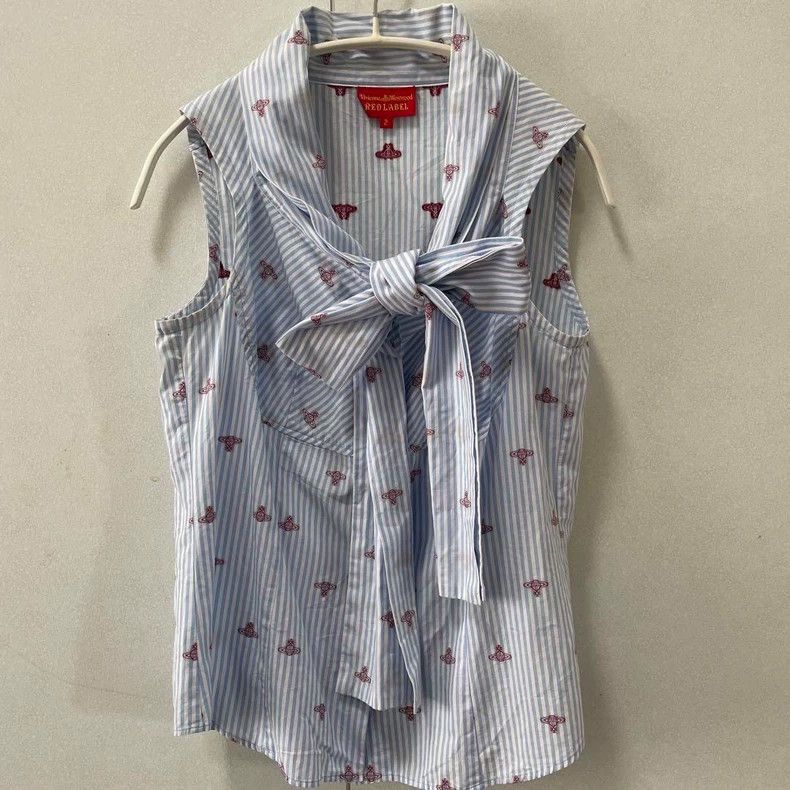 Vivienne Westwood Vivienne Westwood Big bow tie sleeveless shirt Size M / US 6-8 / IT 42-44 - 1 Thumbnail