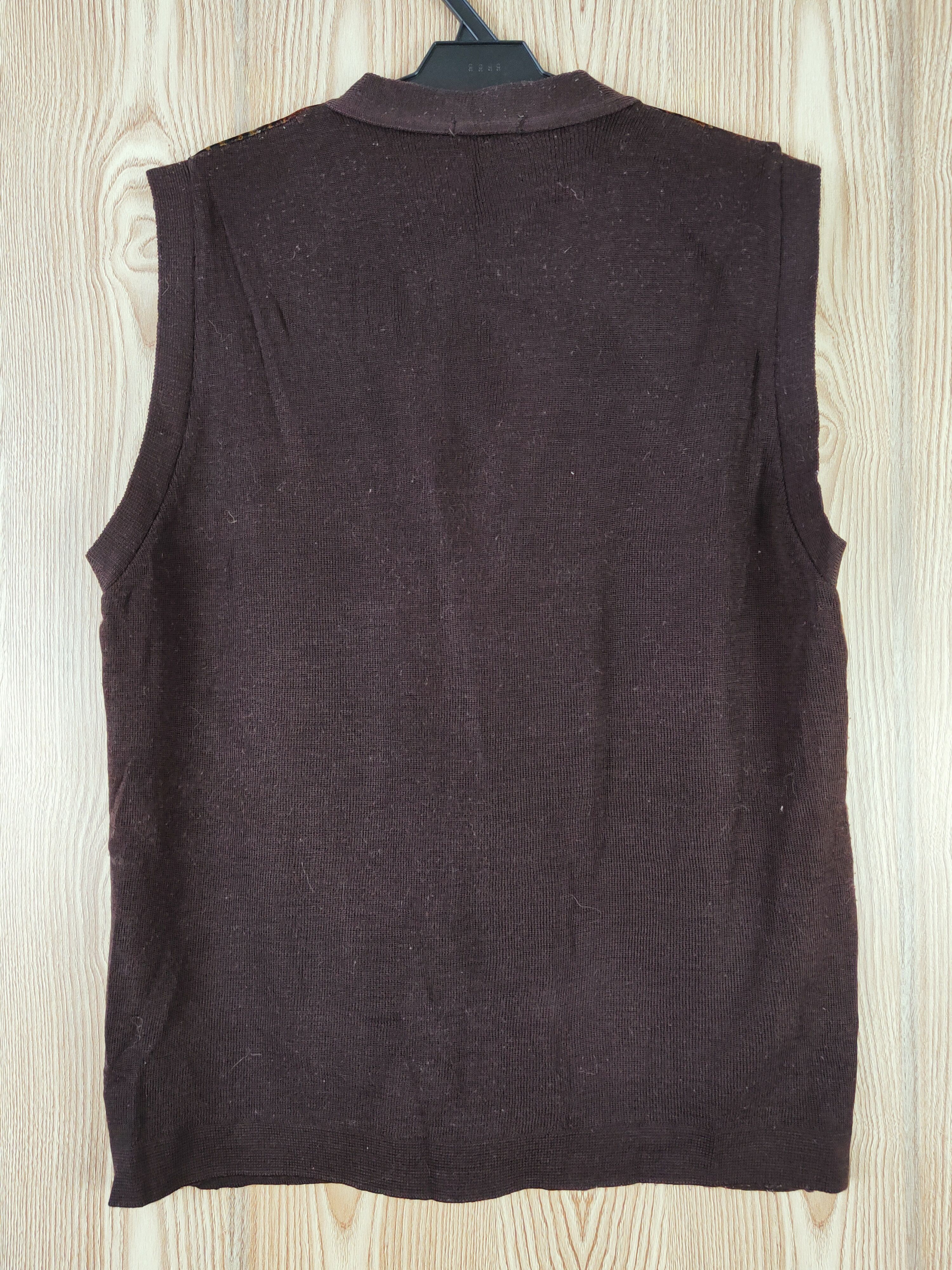 Homespun Knitwear × Japanese Brand × Vintage Flower Language Dark Brown Knitwear Button Up Vests #W726 Size M / US 6-8 / IT 42-44 - 7 Thumbnail