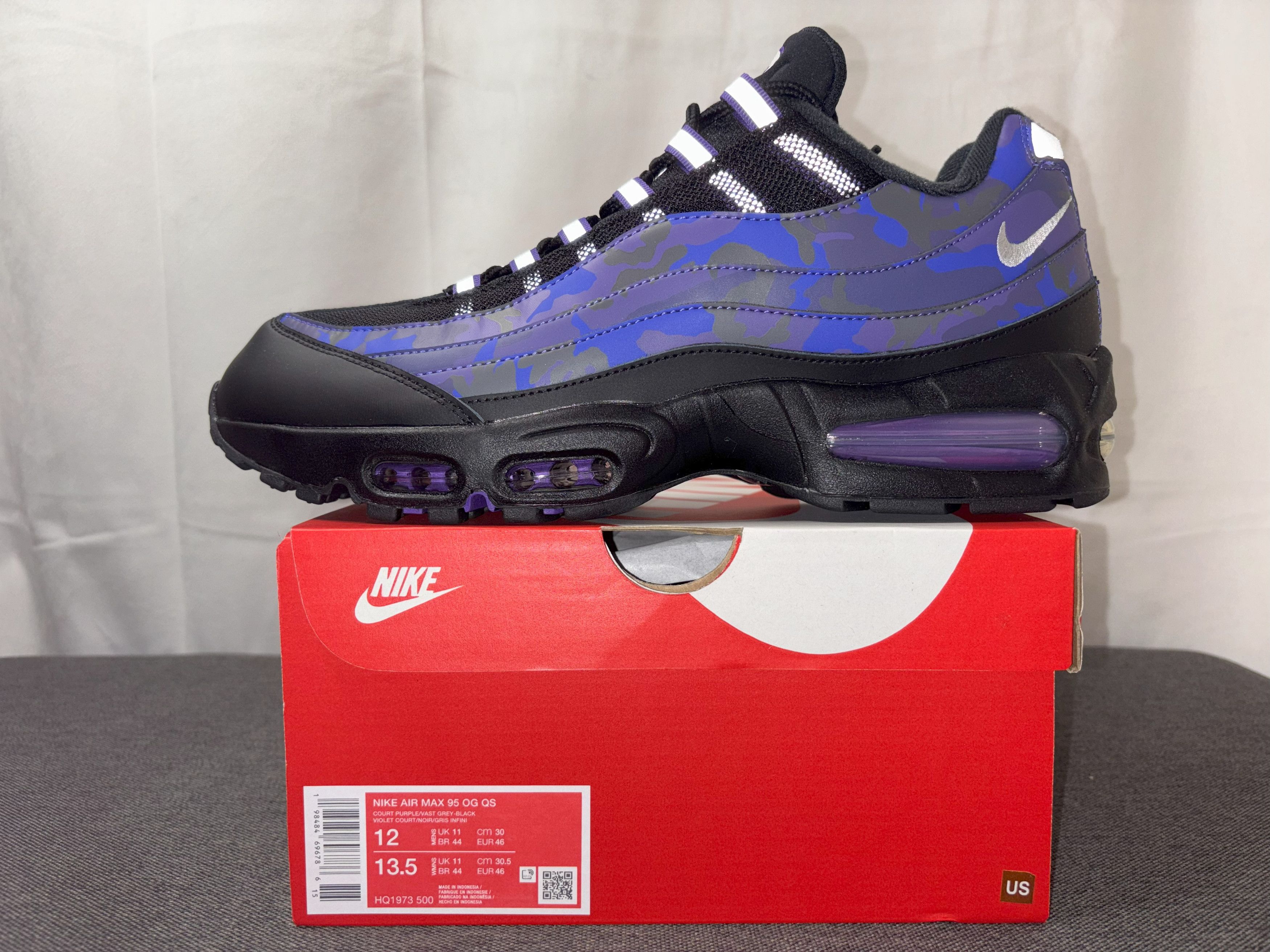 Nike Nike Air Max 95 OG Big Bubble Court Purple Camo HQ1973-500 Size US 12 / EU 45 - 5 Thumbnail