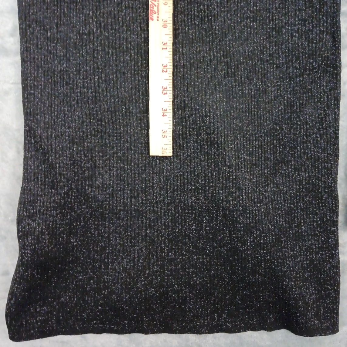 DKNY DKNY Sweater Dress Large Black Silver Glitter Long Pullover Belted Size L / US 10 / IT 46 - 7 Thumbnail