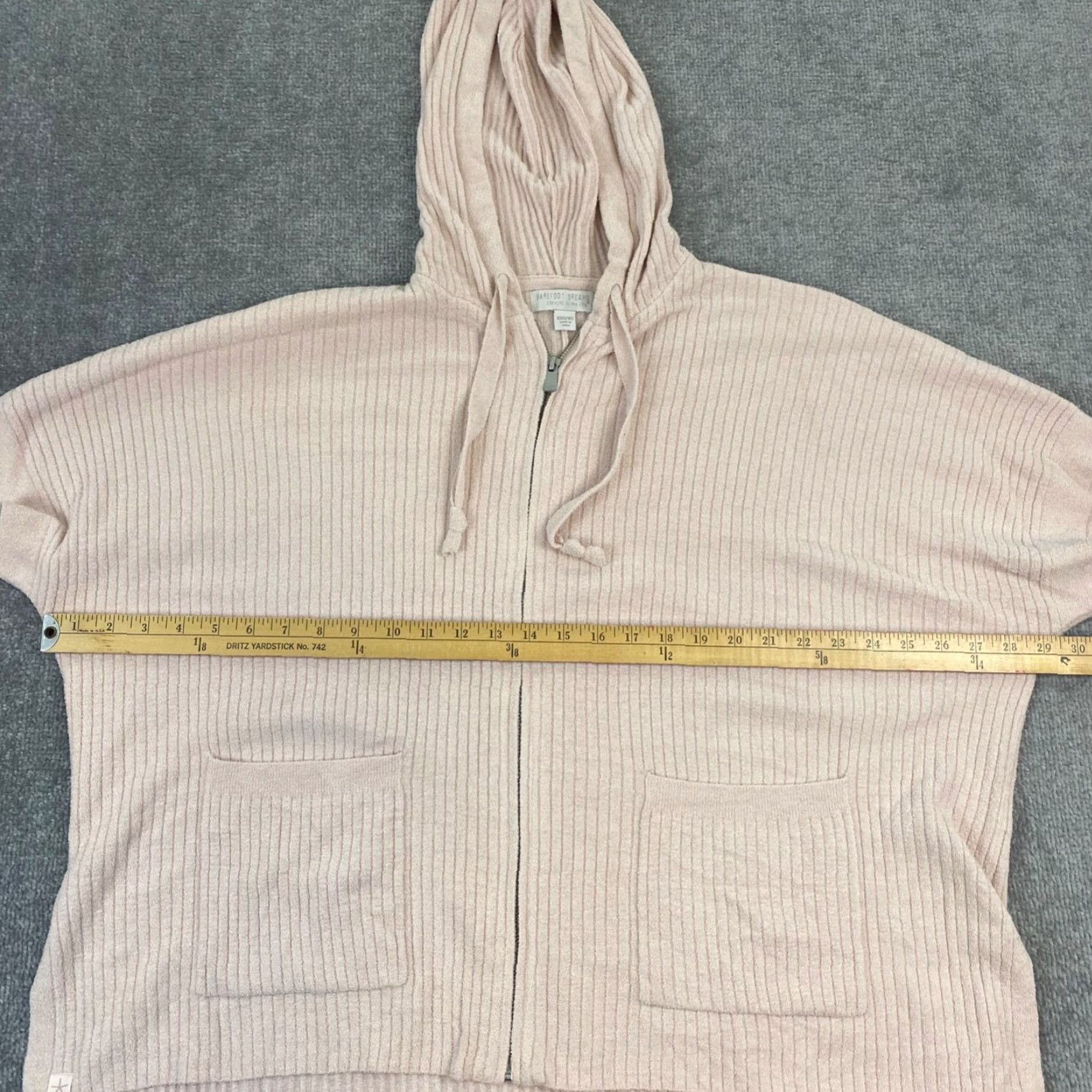 Vintage Barefoot Dreams Cozy Chic Ultra Light Ribbed Zip Poncho Hoodie XXS/XS Pale Pink Size XS / US 0-2 / IT 36-38 - 6 Thumbnail