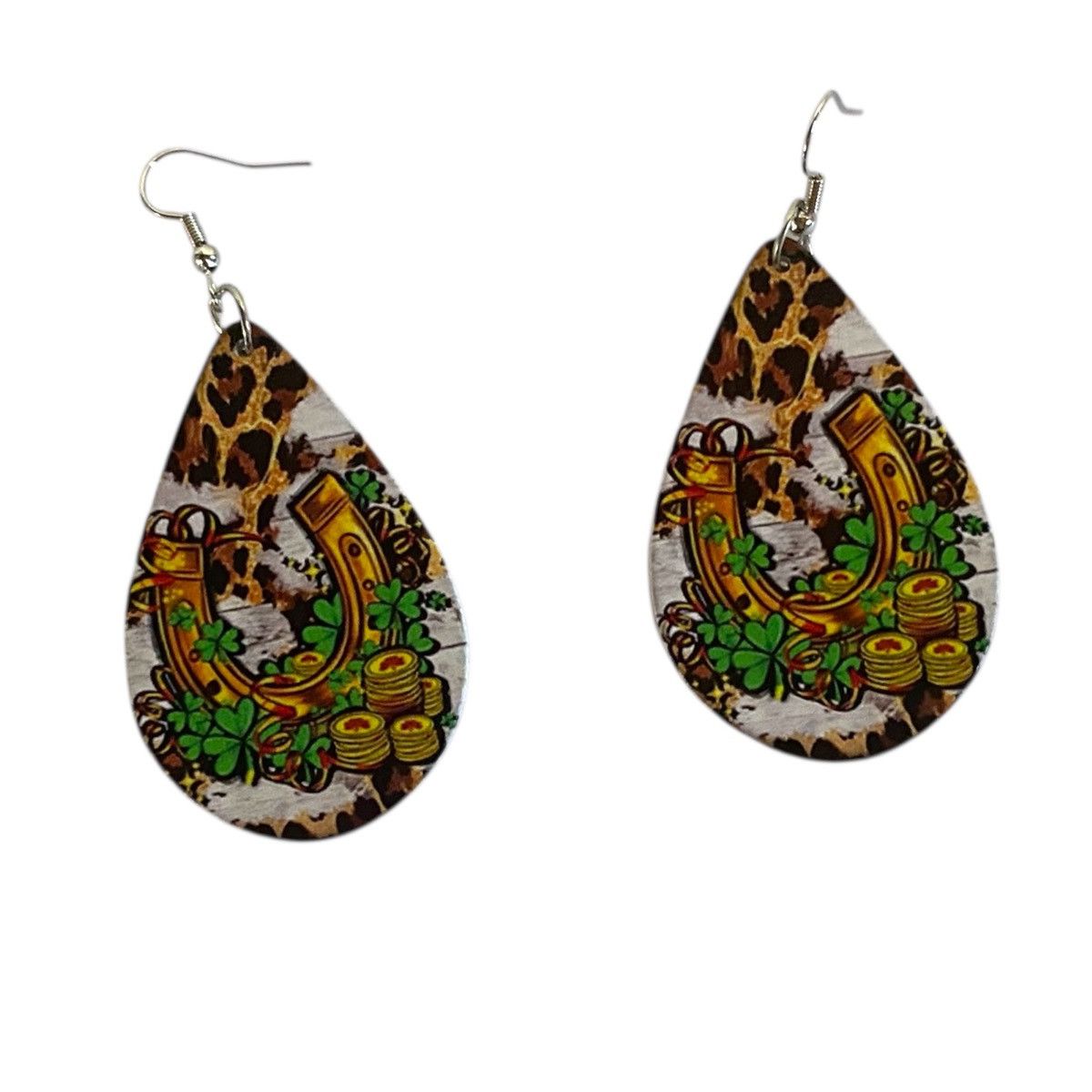 Other Horseshoe Poker Lucky Dangle Drop Earrings Size ONE SIZE - 2 Thumbnail