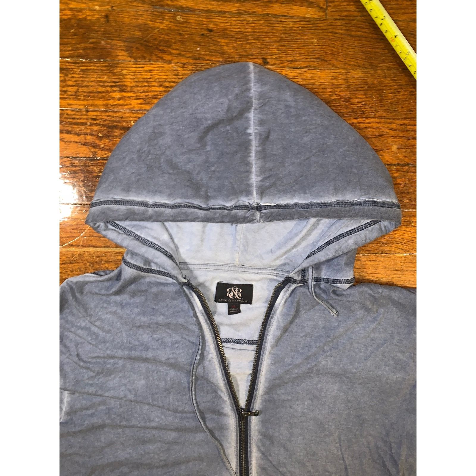 Rock & Republic Rock & Republic Mineral Wash Zip Hoodie Blue Grey XL Size US XL / EU 56 / 4 - 5 Thumbnail