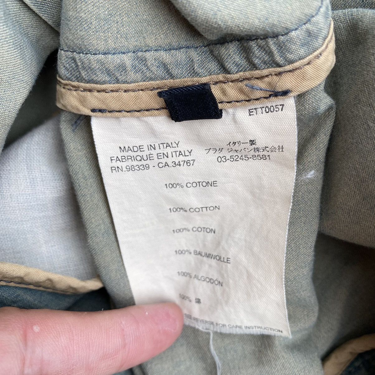 Prada SS05 Runway Worn Denim Military Belted Back Jacket Size US S / EU 44-46 / 1 - 13 Thumbnail