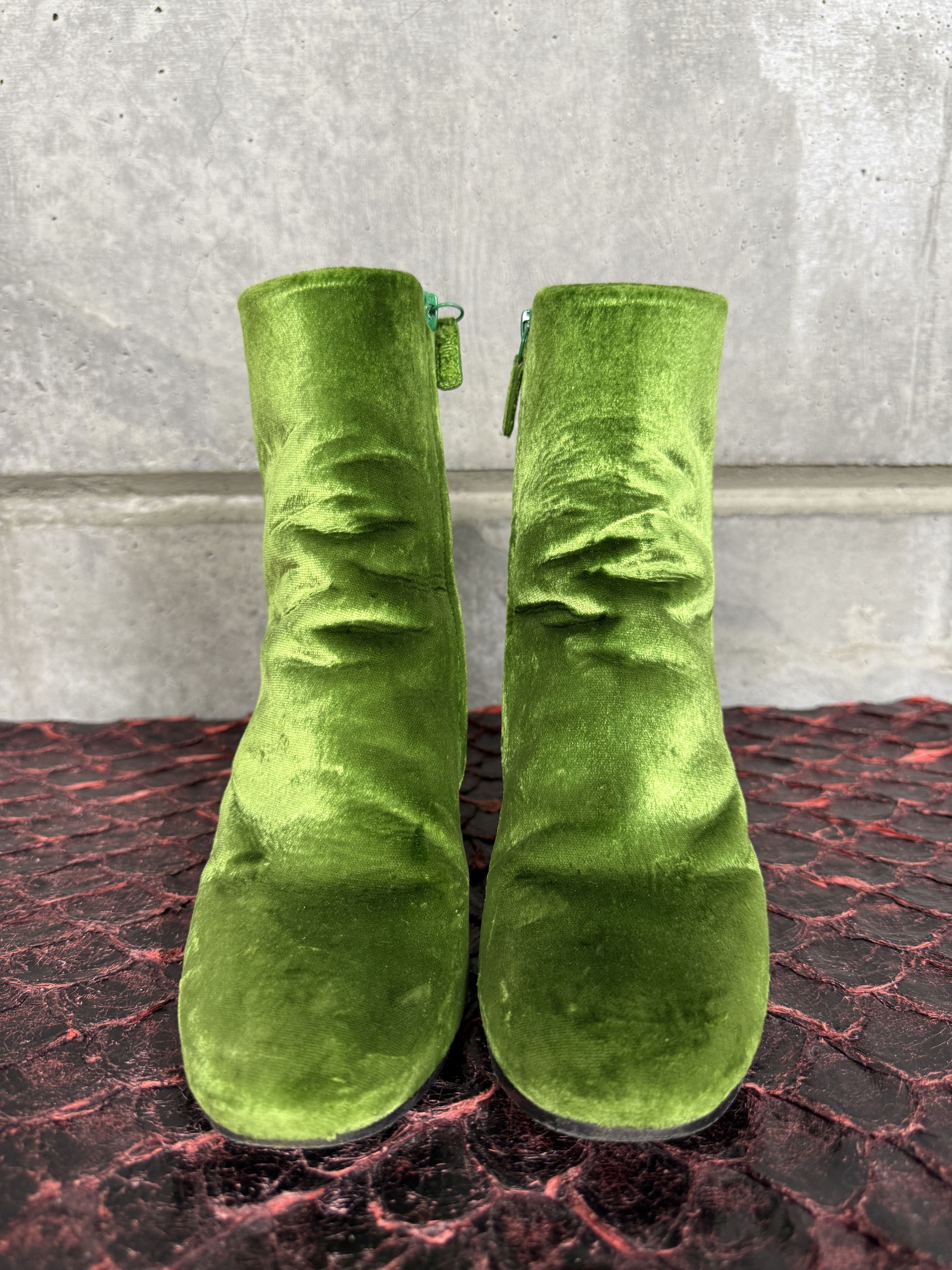 Balenciaga Balenciaga Ville Velvet/Leather Ankle Boots Size US 7 / IT 37 - 2 Thumbnail
