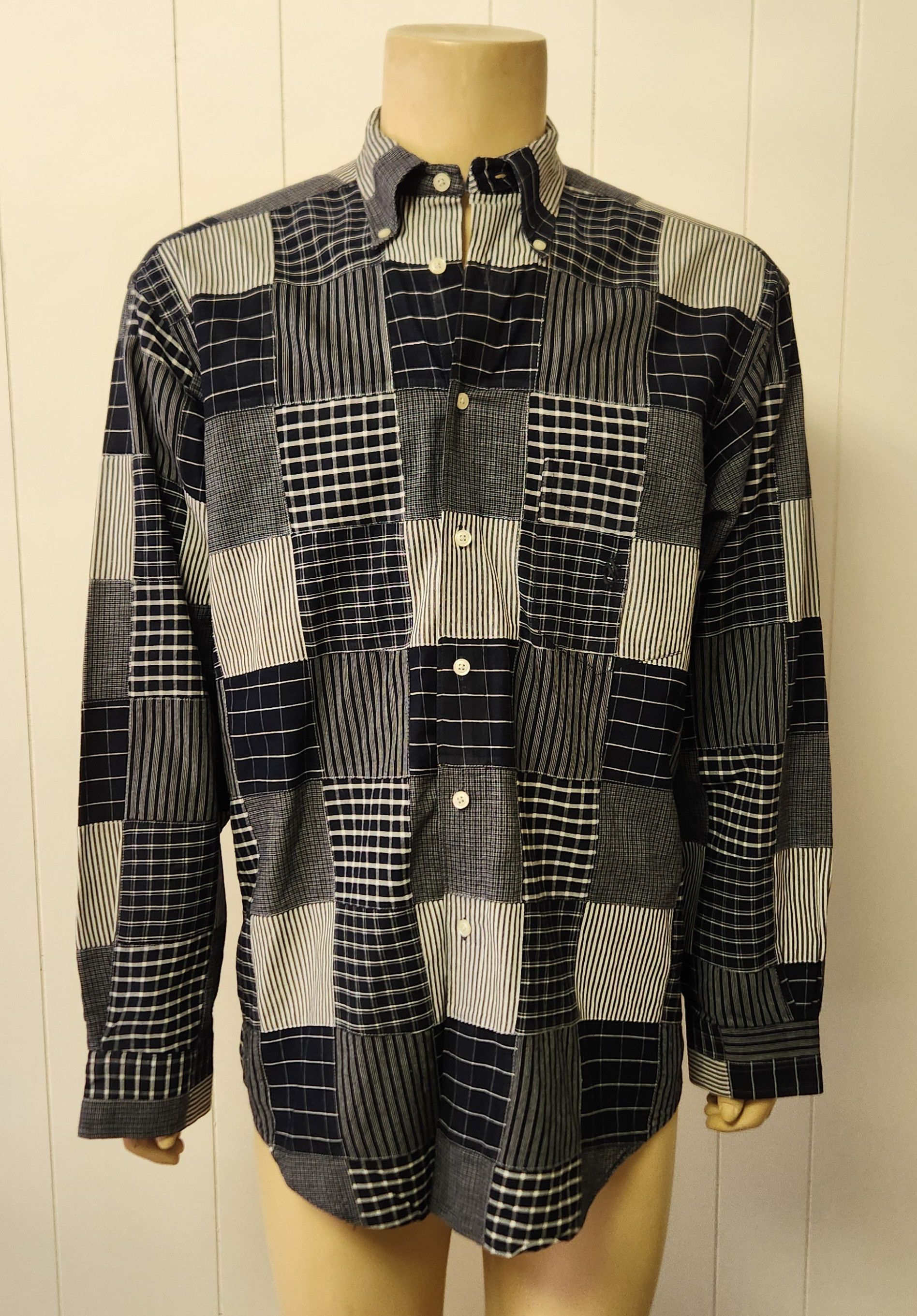 Nautica men's patchwork shirt L navy white Nautica button down Size US L / EU 52-54 / 3 - 1 Thumbnail