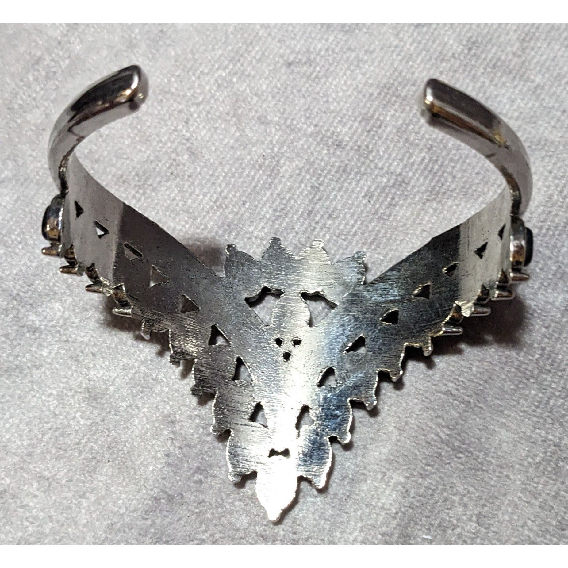 Other Gothic Vampire Black And Silver Tone Cuff Bracelet Size ONE SIZE - 10 Thumbnail