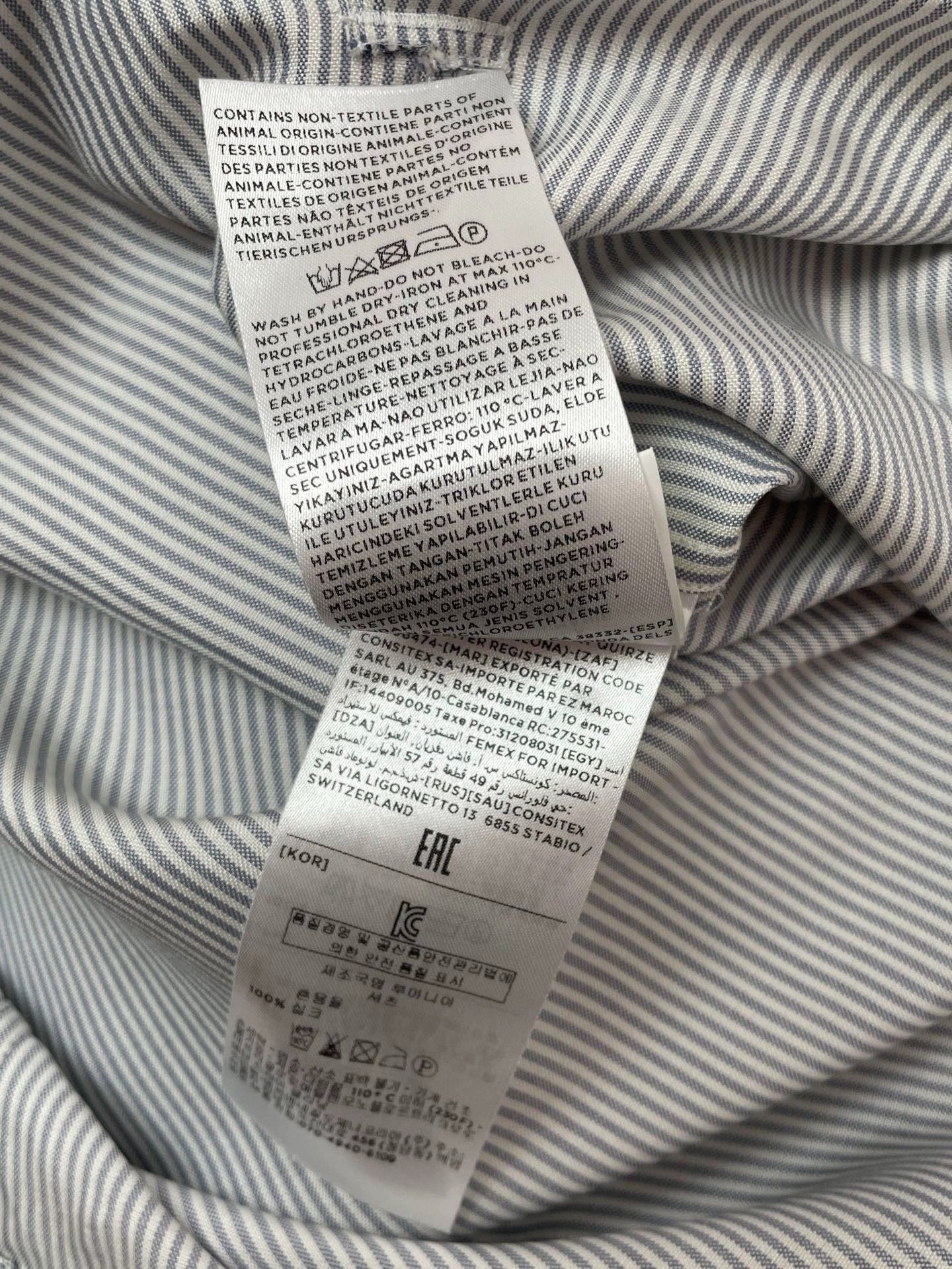 Ermenegildo Zegna ZEGNA Men's 100% Silk LS Vertical Striped Shirt M Size US M / EU 48-50 / 2 - 6 Thumbnail