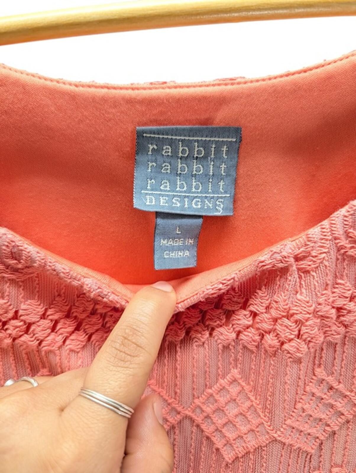 Other Rabbit Designs Coral Pink Lace Overlay Sheath Dress Large Size L / US 10 / IT 46 - 4 Thumbnail