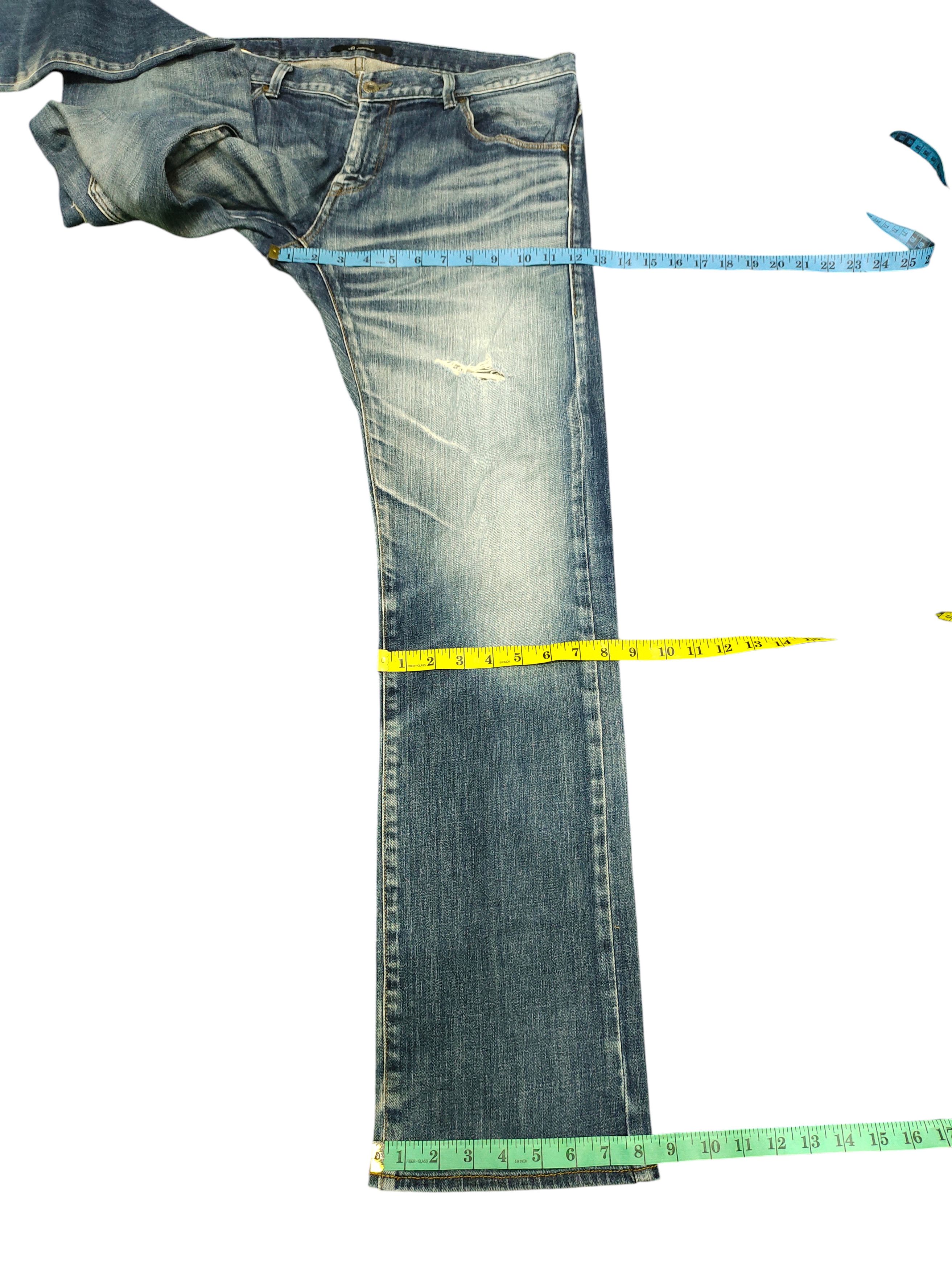 Kapital Vintage 90s Johnbull Clawmark Distress Faded Denim Jeans Size US 35 - 18 Thumbnail