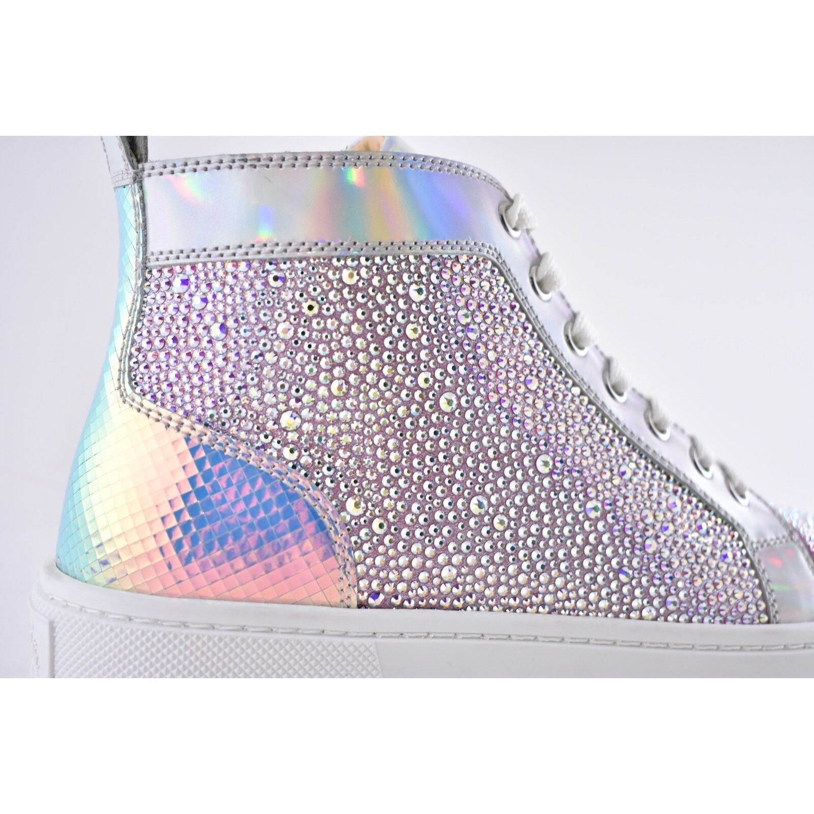 Christian Louboutin Super Louis Strass Flat SD AB Crystal High Top Sneaker 36 Size US 6 / IT 36 - 4 Thumbnail
