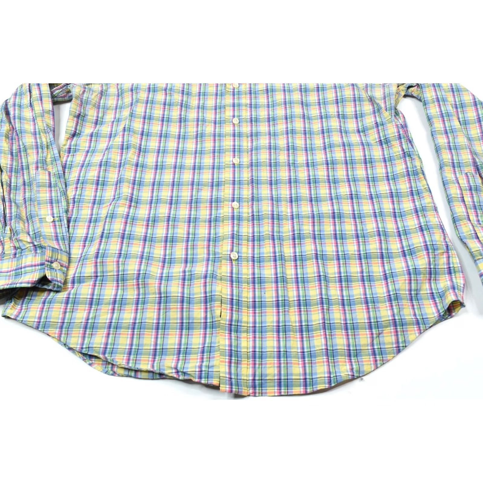 Ralph Lauren Ralph Lauren Shirt Mens Large Yellow Pink Plaid Long Sleeve Button-Down Classic Size US L / EU 52-54 / 3 - 4 Thumbnail