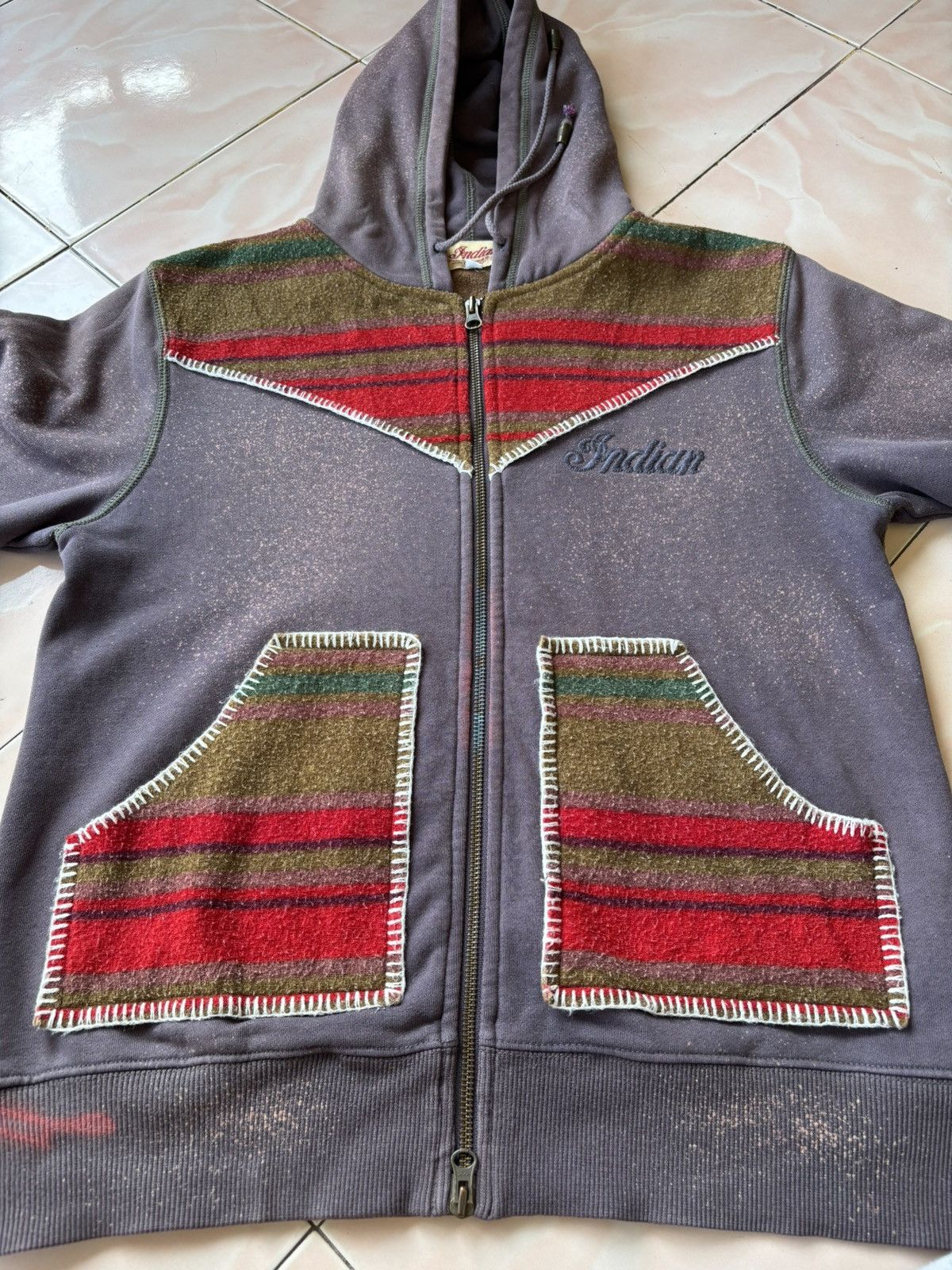 Indian Motorcycle Indian Motorcycle Acid Splattered Zip Up Hoodie Size US L / EU 52-54 / 3 - 9 Thumbnail