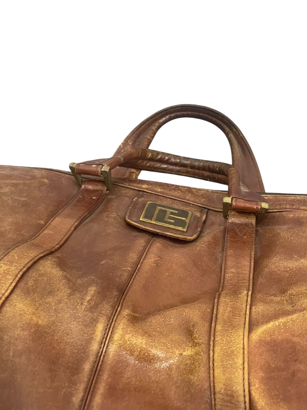 Pierre Balmain Full Leather Vtg 80s Pierre Balmain Beauty Patina Bag 2🟩1 Size ONE SIZE - 10 Thumbnail