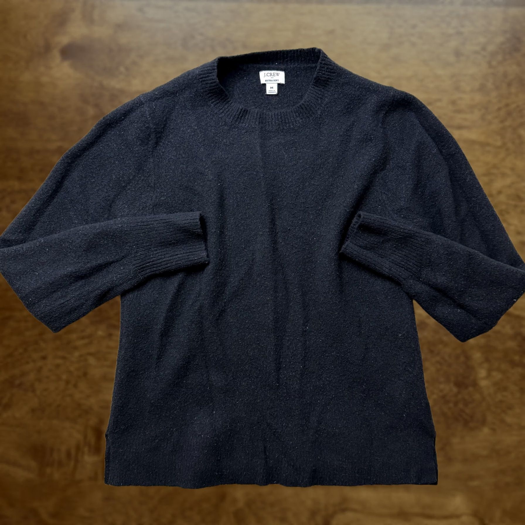 J.Crew J.Crew Sweater Womens Medium Black Crew Neck Pullover Extra-Soft Tight-Knit Knit Casual Fall Womens Size M / US 6-8 / IT 42-44 - 1 Thumbnail