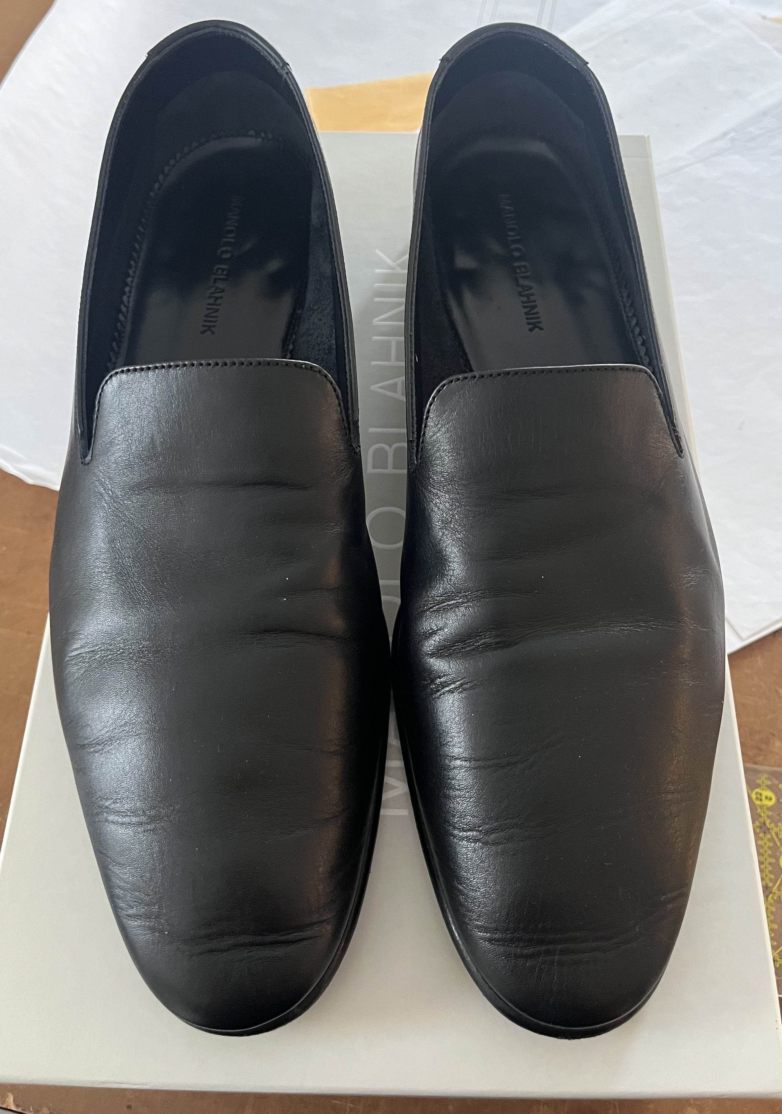Manolo Blahnik Manolo Blahnik Black Calfskin Mario Loafers Size US 9.5 / EU 42-43 - 1 Thumbnail