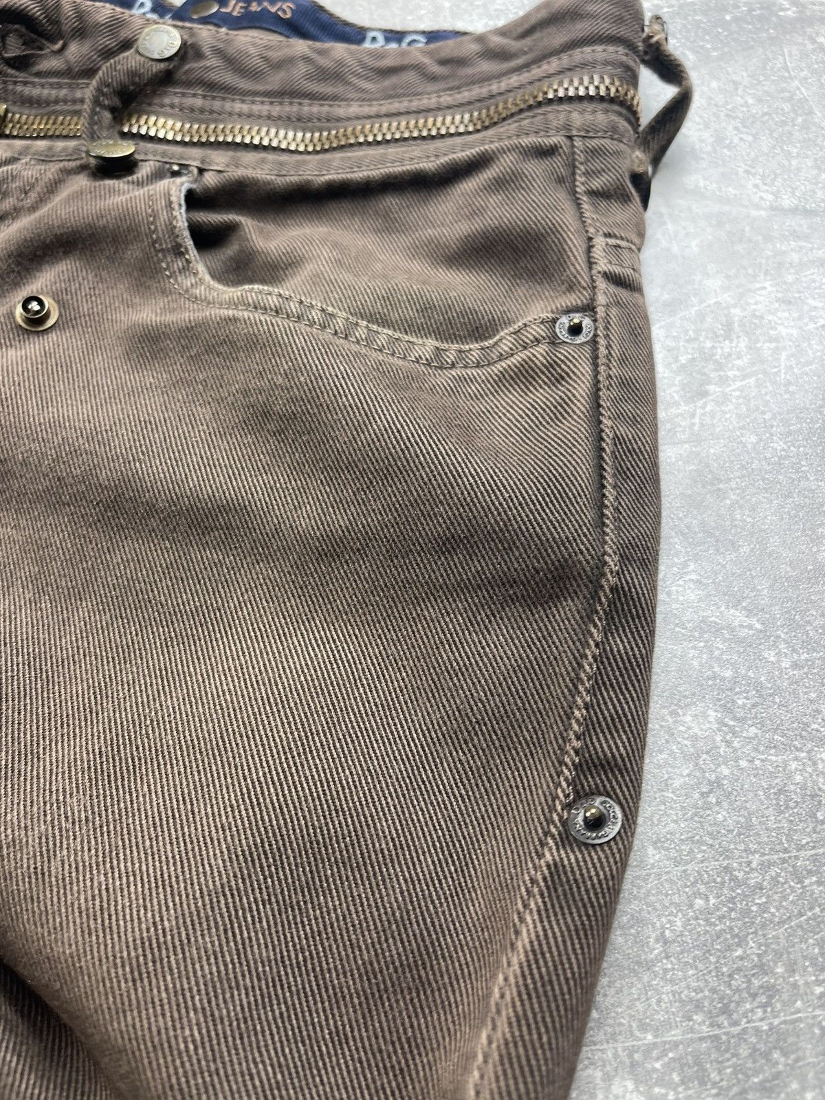 Dolce & Gabbana Dolce&Gabbana Archives 00s Brown Zipers Flared Jeans Size US 32 / EU 48 - 13 Thumbnail