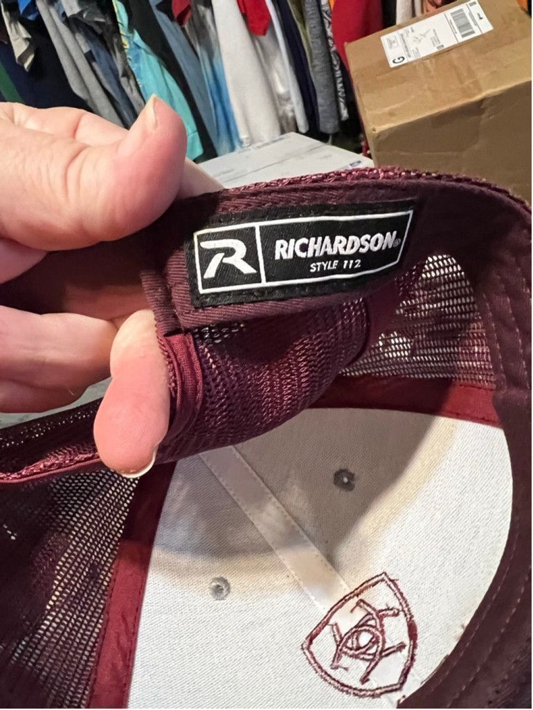 Ariat Men's Ariat Richardson One Size Grey Maroon Trucker Hat Size ONE SIZE - 7 Thumbnail