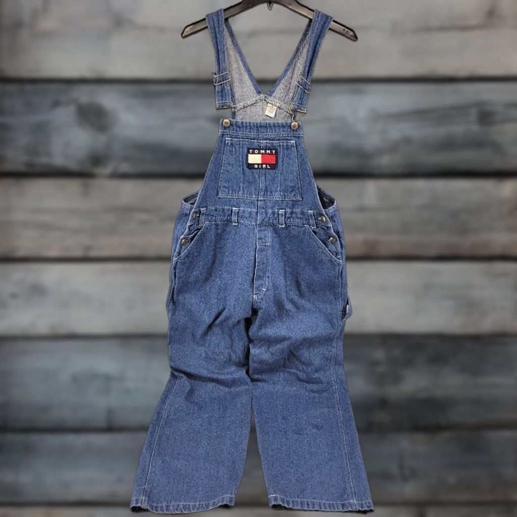 Tommy Hilfiger VINTAGE Tommy Hilfiger Tommy Girl Spell Out Bib Overalls Jeans Women Medium Blue 90s Fashion Size 32" / US 10 / IT 46 - 1 Thumbnail