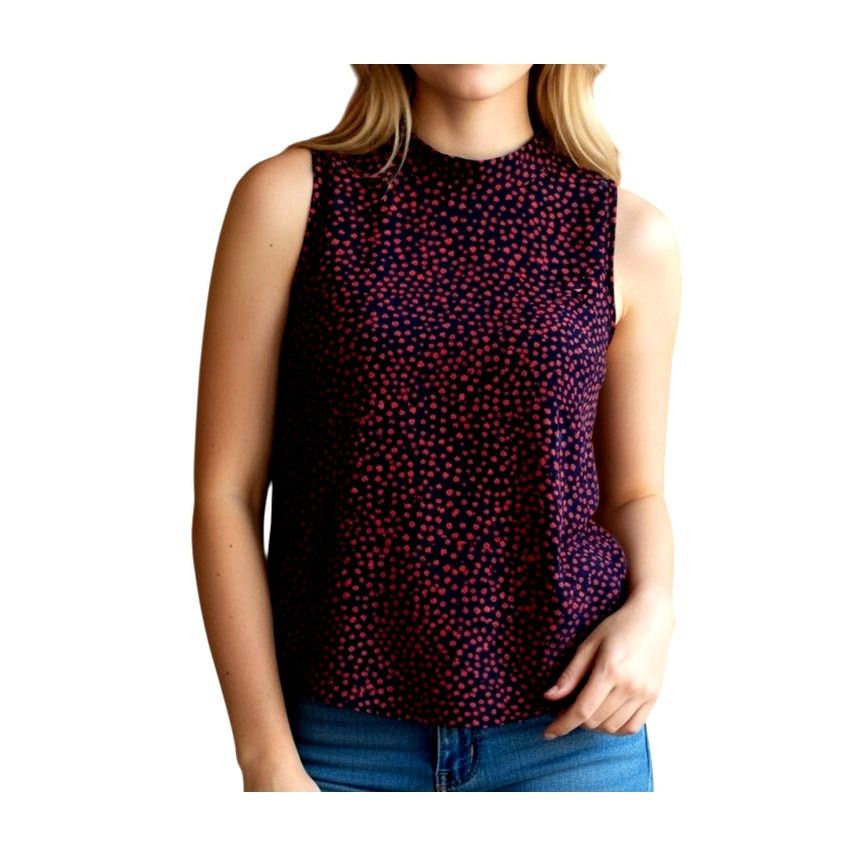 Other Womens Small Red Black Heart Print High Neck Sleeveless Tank Size S / US 4 / IT 40 - 1 Thumbnail