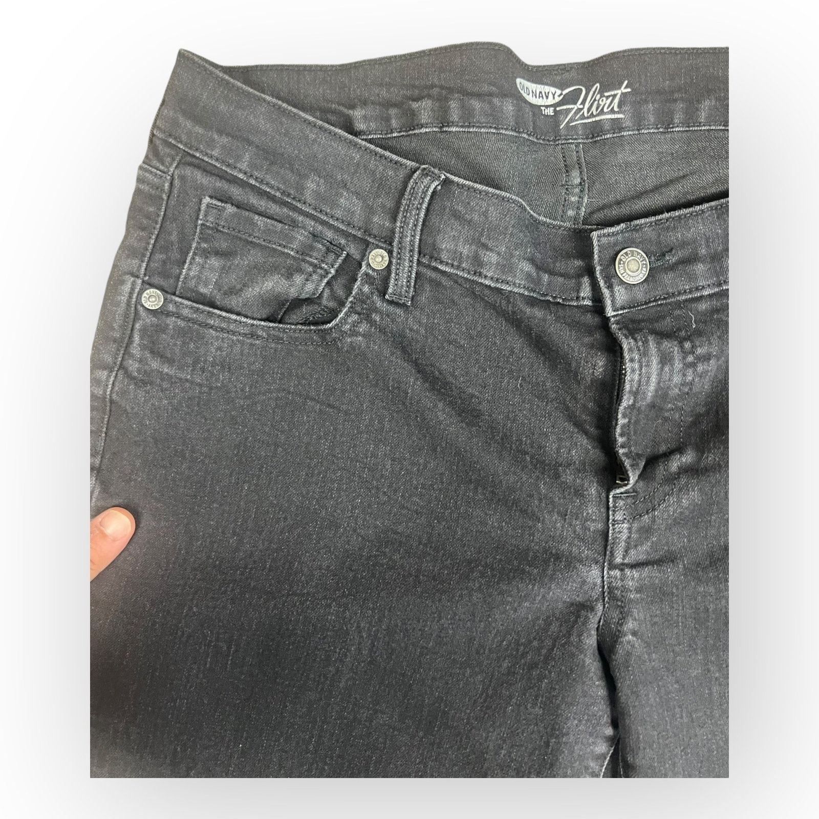 Old Navy Old Navy The Flirt Skinny Jeans Charcoal Wash Black Size 34" / US 12 / IT 48 - 3 Thumbnail