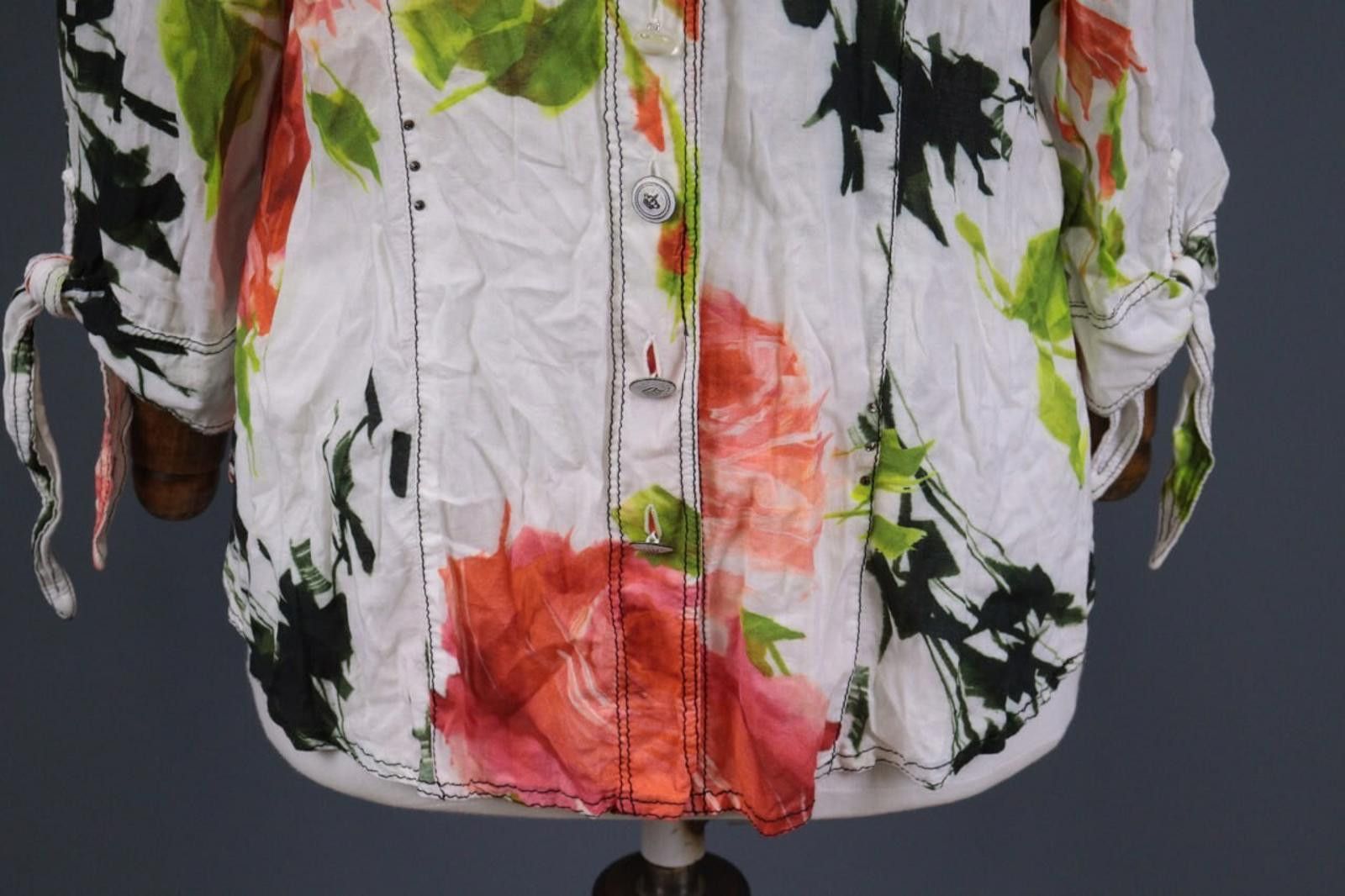 Designer Elisa Cavaletti Multicolor Floral Top Tunic Shirt Sz XXL Size XXL / US 16-18 / IT 52-54 - 4 Thumbnail