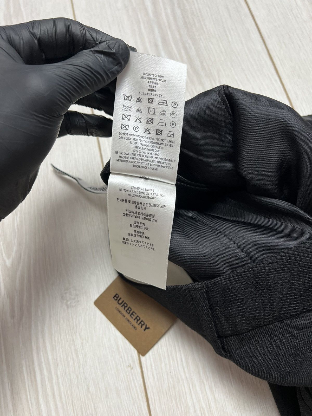 Burberry Burberry Laurel Wide-Leg Wool Trousers Black Logo Size 25" / US 0 / IT 36 - 20 Thumbnail