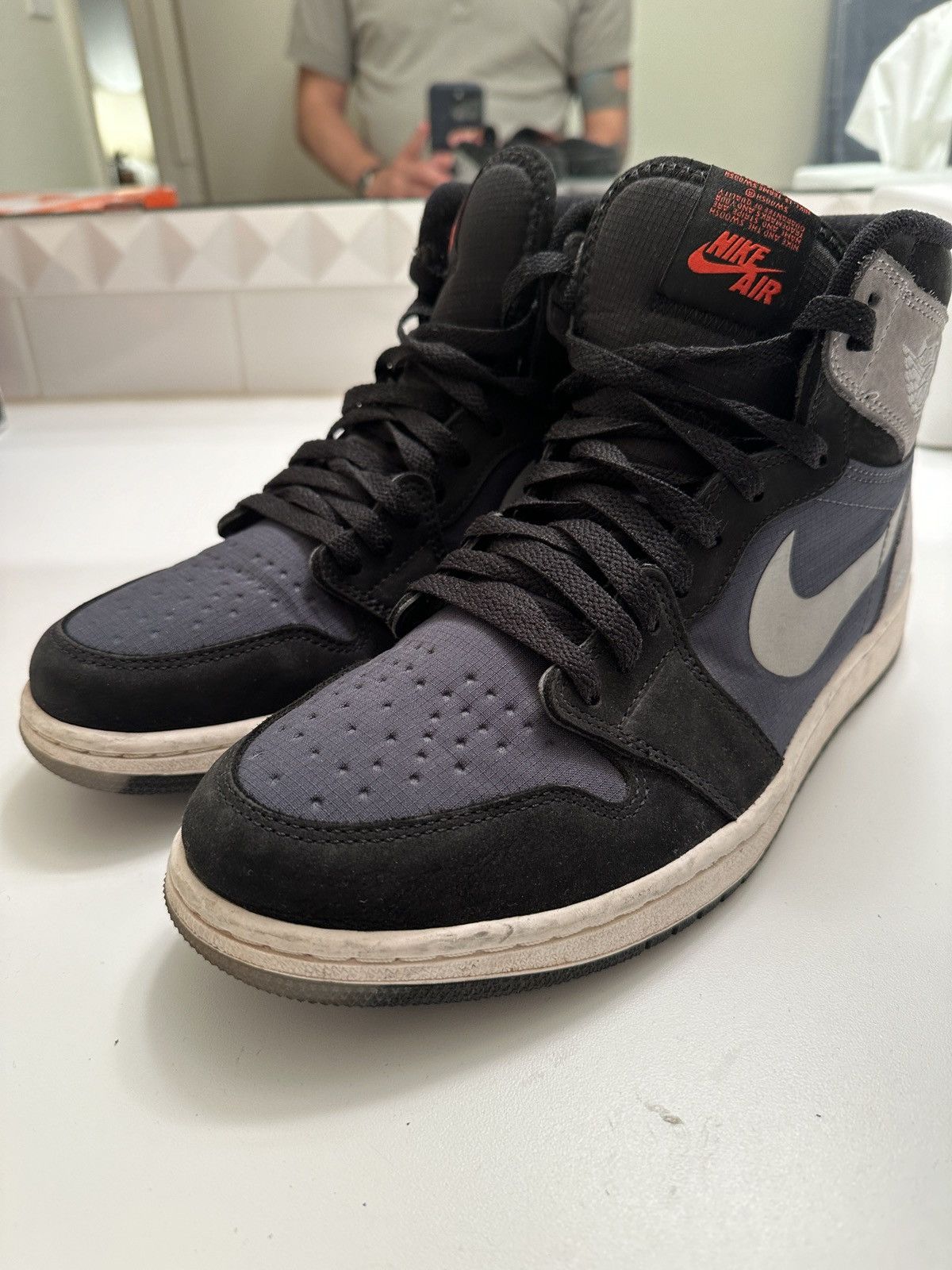 image of Jordan Nike Jordan 1 Retro High Element Gore-Tex Shoes in Black, Men's (Size 10)