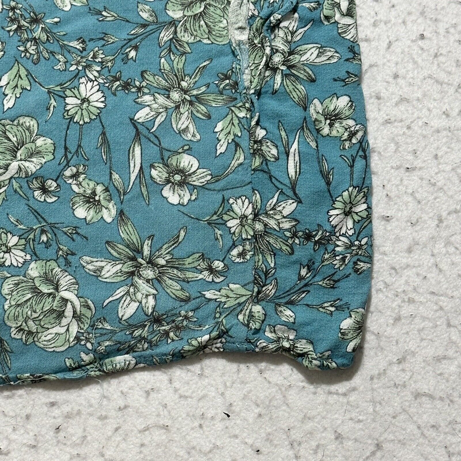 Rachel Zoe Rachel Zoe Medium Floral Teal Blue Ruffle Peasant Blouse Top Size M / US 6-8 / IT 42-44 - 12 Thumbnail