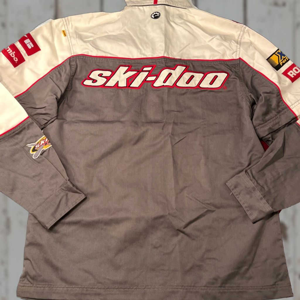 Vintage SKI-DOO Racing Button SHIRT ROTAX Bombardier Team White Gray ZIP OFF sleeves NEW Mens Small Button-Up Shirt Size US S / EU 44-46 / 1 - 1 Thumbnail