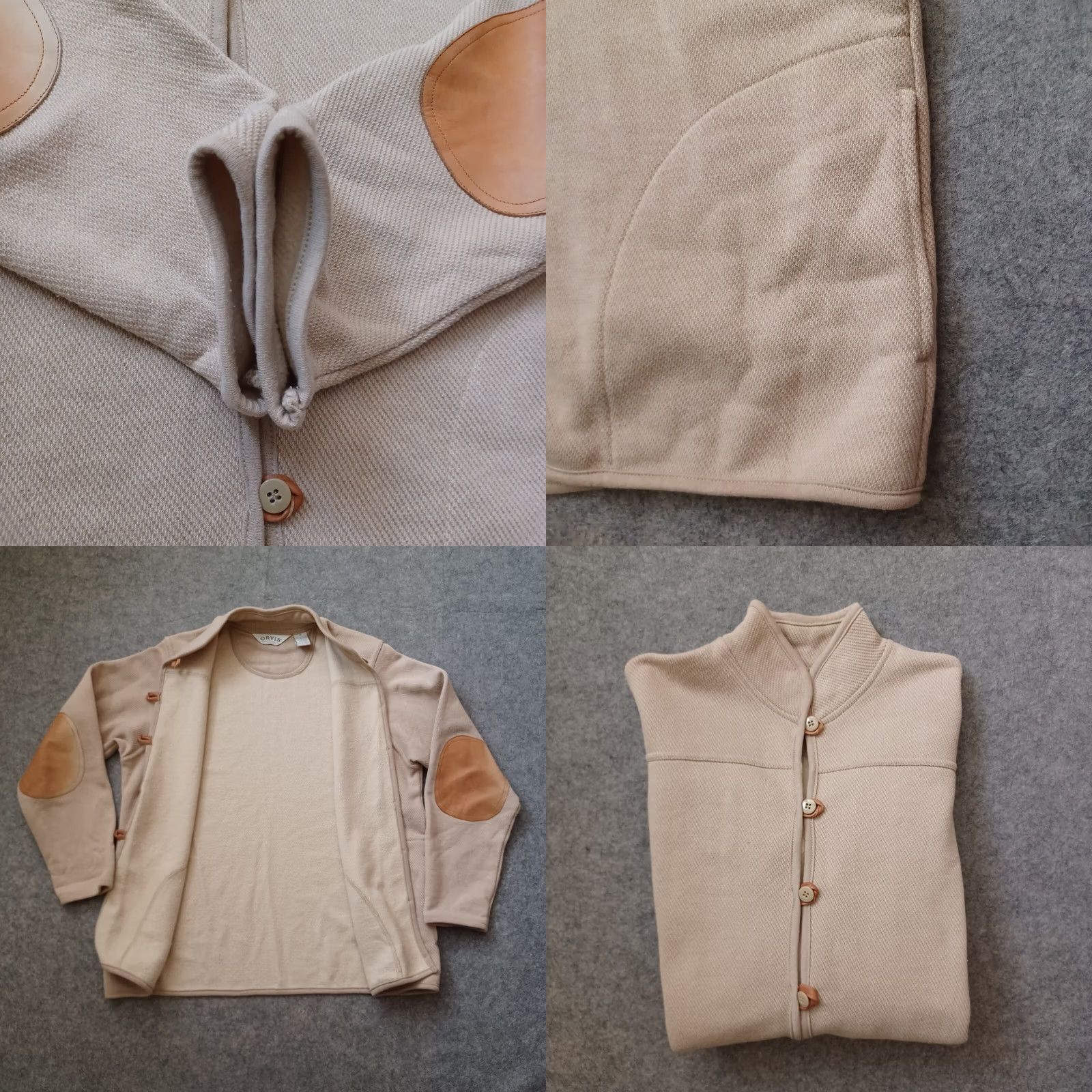 Orvis Orvis Cardigan Sweater Womens Medium Beige Button Up Leather Elbow Patch Jacket Size M / US 6-8 / IT 42-44 - 10 Thumbnail