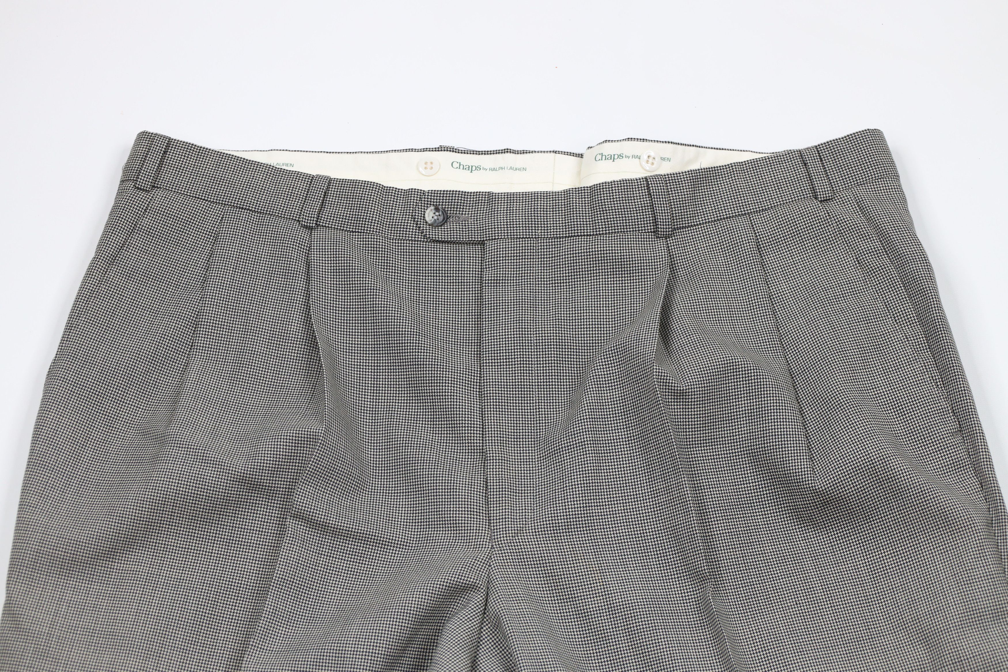 Ralph Lauren × Vintage Vintage 90s Chaps Ralph Lauren Wool Houndstooth Pants Size US 40 / EU 56 - 2 Thumbnail