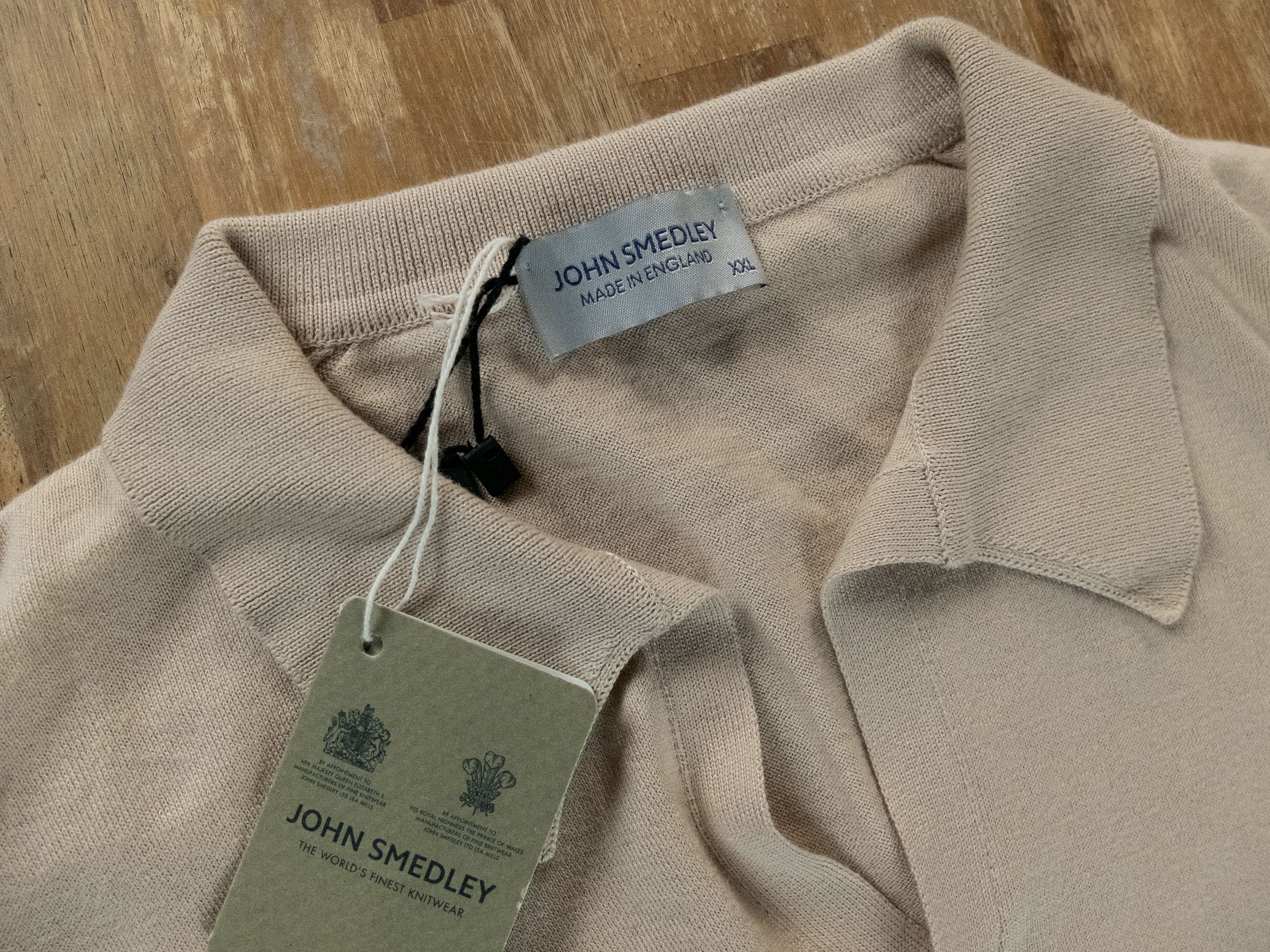 John Smedley JOHN SMEDLEY Noah beige knit cotton polo shirt XXL q Size US XXL / EU 58 / 5 - 5 Thumbnail