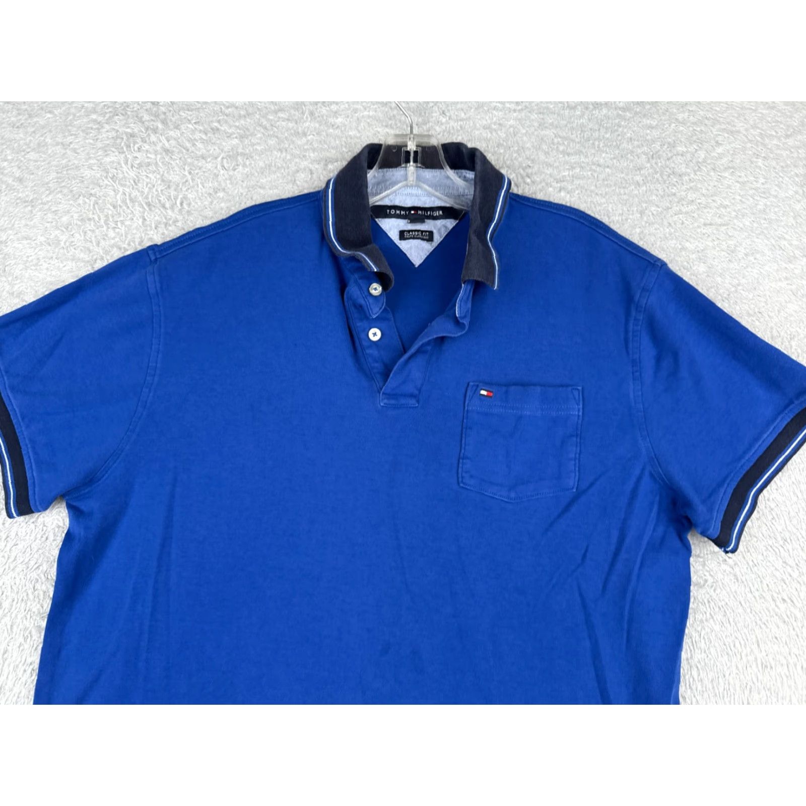 Tommy Hilfiger Tommy Hilfiger Polo Shirt Men Large Blue Classic Fit 100% Cotton Golf Casual Size US L / EU 52-54 / 3 - 4 Thumbnail