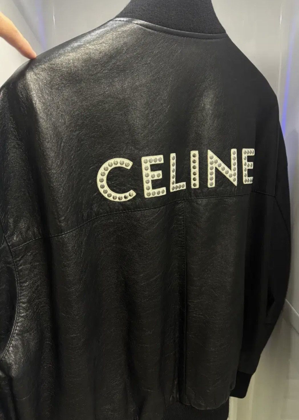 Celine Celine Sudded Logo Leather Bomber Jacket Size US M / EU 48-50 / 2 - 1 Thumbnail