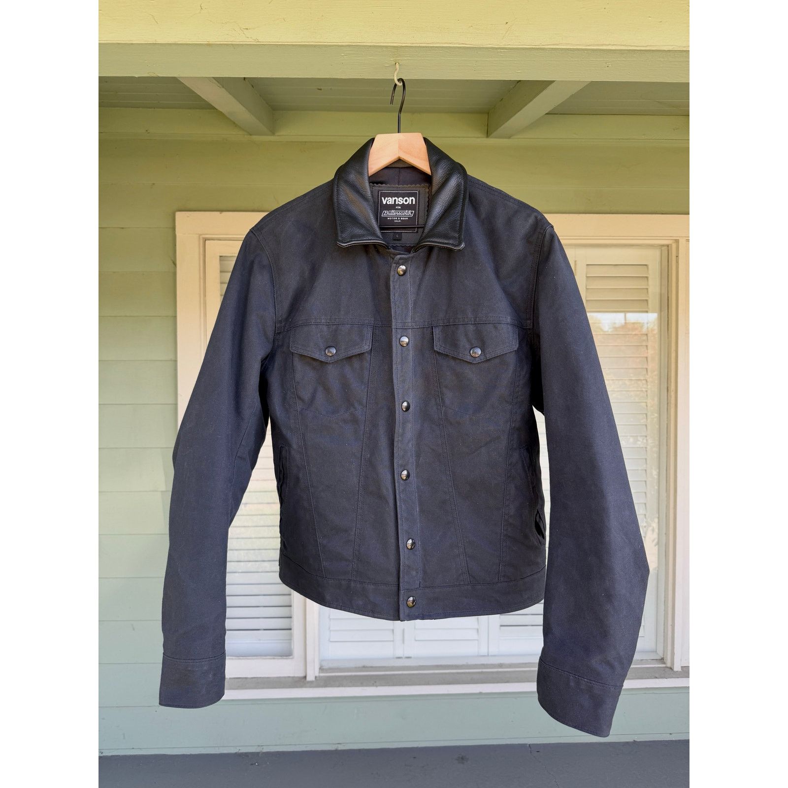 Vanson Leathers ButterScotch x Vanson Territory Jacket Black Waxed Canvas L Size US L / EU 52-54 / 3 - 1 Thumbnail