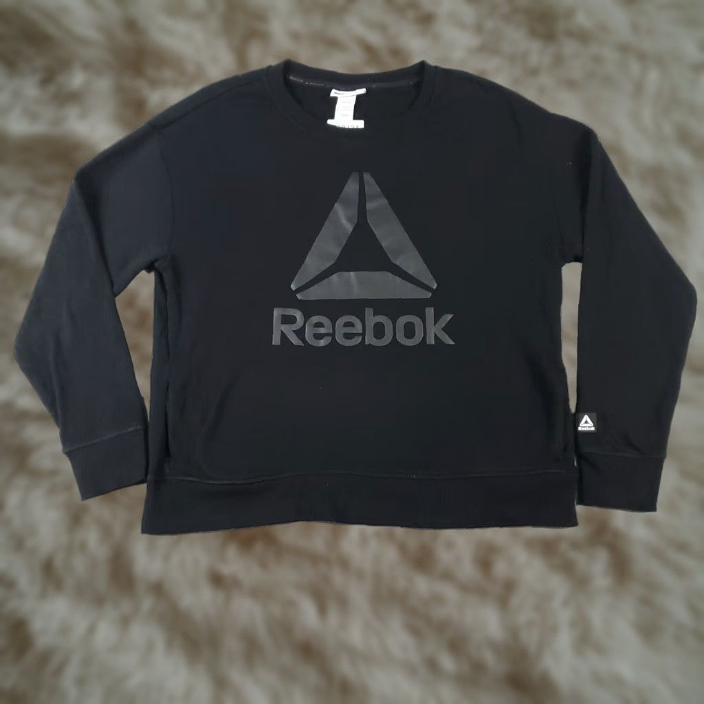 Reebok Reebok Womens Large Casual Black Pullover Sweatshirt Size L / US 10 / IT 46 - 1 Thumbnail