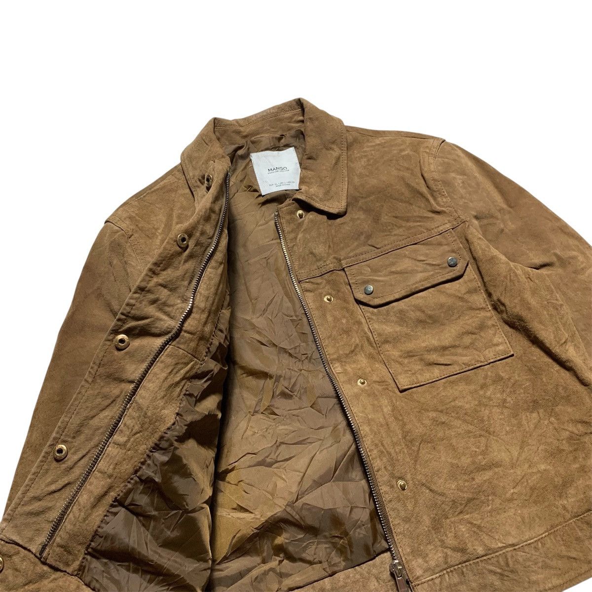 Mango 2000s Mango Real Suede Leather Jacket Classy Style Brown Size L / US 10 / IT 46 - 7 Thumbnail