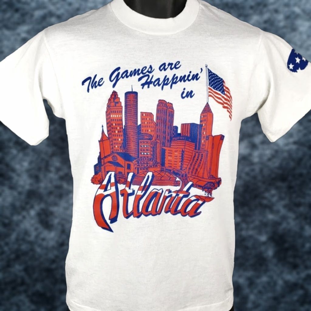 Fruit Of The Loom VINTAGE Atlanta Olympic Games T Shirt Mens Size S 90s Skyline Cityscape Size US S / EU 44-46 / 1 - 1 Thumbnail