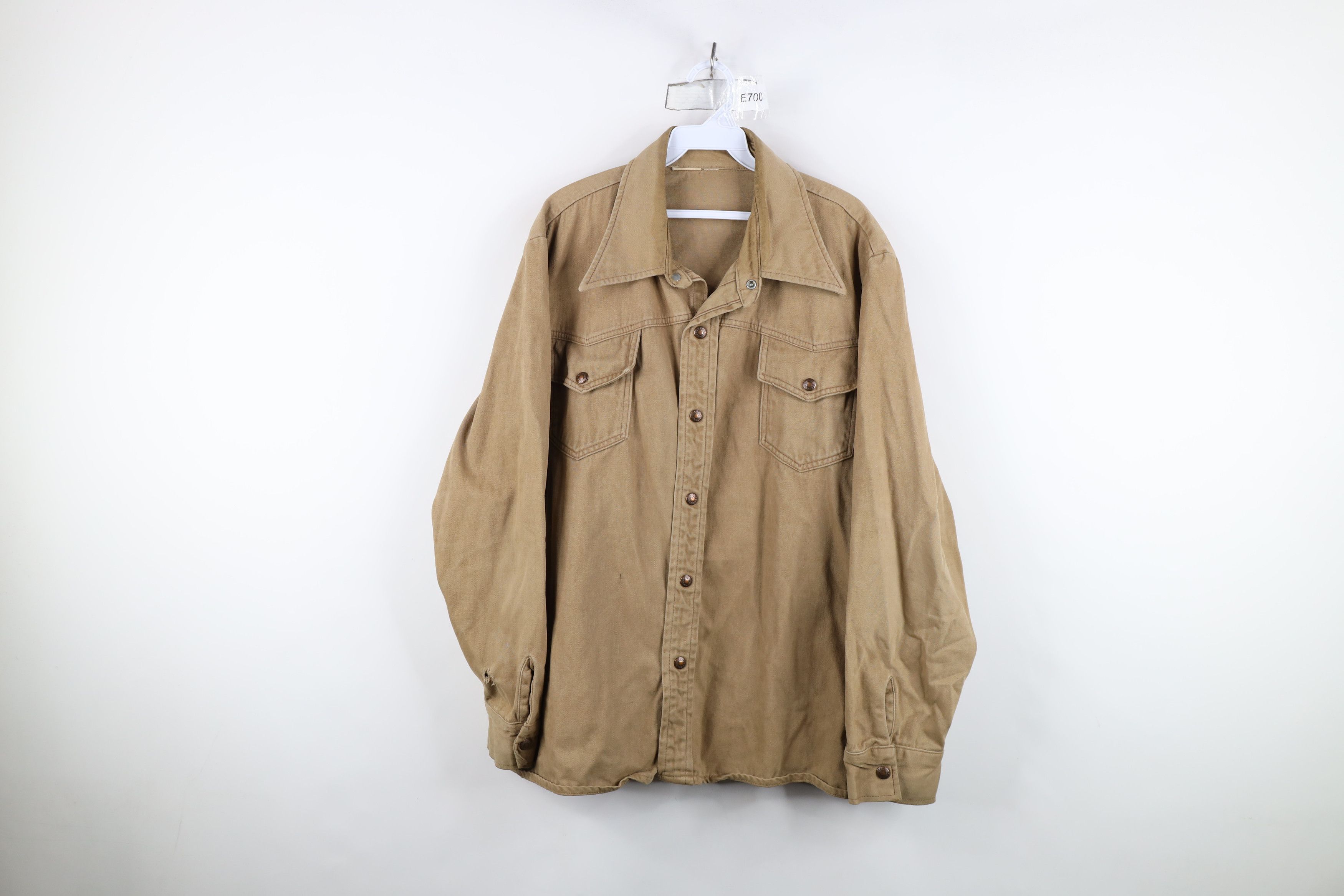 Vintage Vintage 60s 70s Heavy Western Chamois Cloth Shirt Jacket USA Size US XXL / EU 58 / 5 - 1 Thumbnail