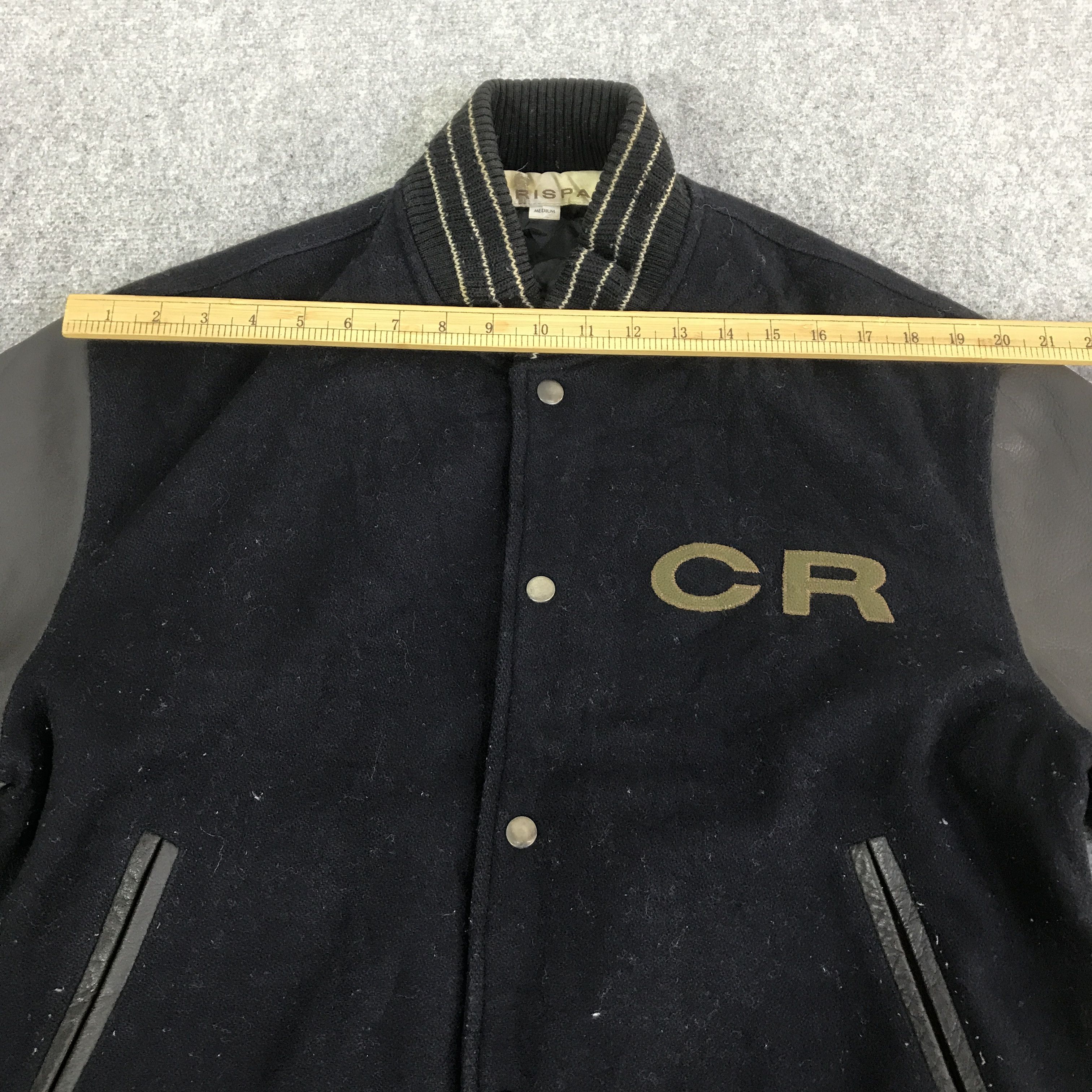 Japanese Brand VTG CRISPA VARSITY SLEEVE LEATHER JACKET K123B12 Size US M / EU 48-50 / 2 - 6 Thumbnail