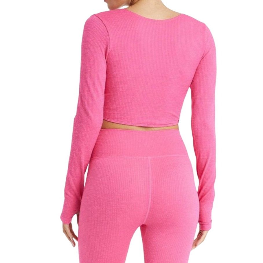 Other JoyLab - Women's Long Sleeve Crop Top - Pink - XXL Size XXL / US 16-18 / IT 52-54 - 2 Thumbnail