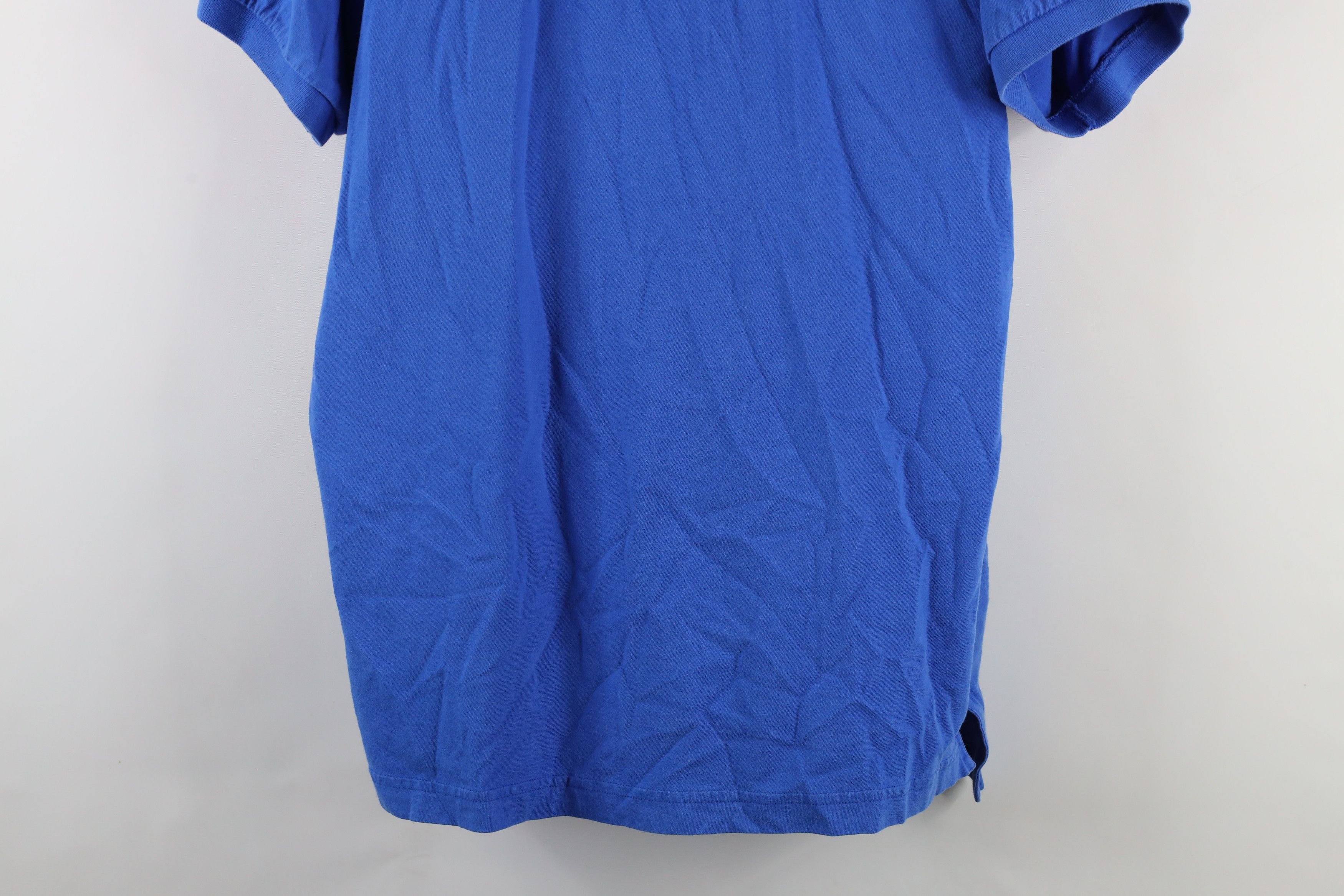 Nike × Vintage Vintage 90s Nike Scott Mini Swoosh Monochrome Polo Blue Size US L / EU 52-54 / 3 - 3 Thumbnail