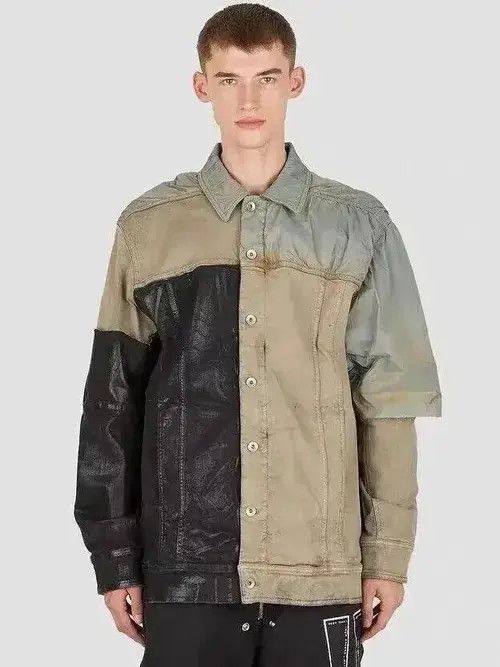 Japanese Brand Brushed Wax Spliced Denim Coat Size US M / EU 48-50 / 2 - 7 Thumbnail
