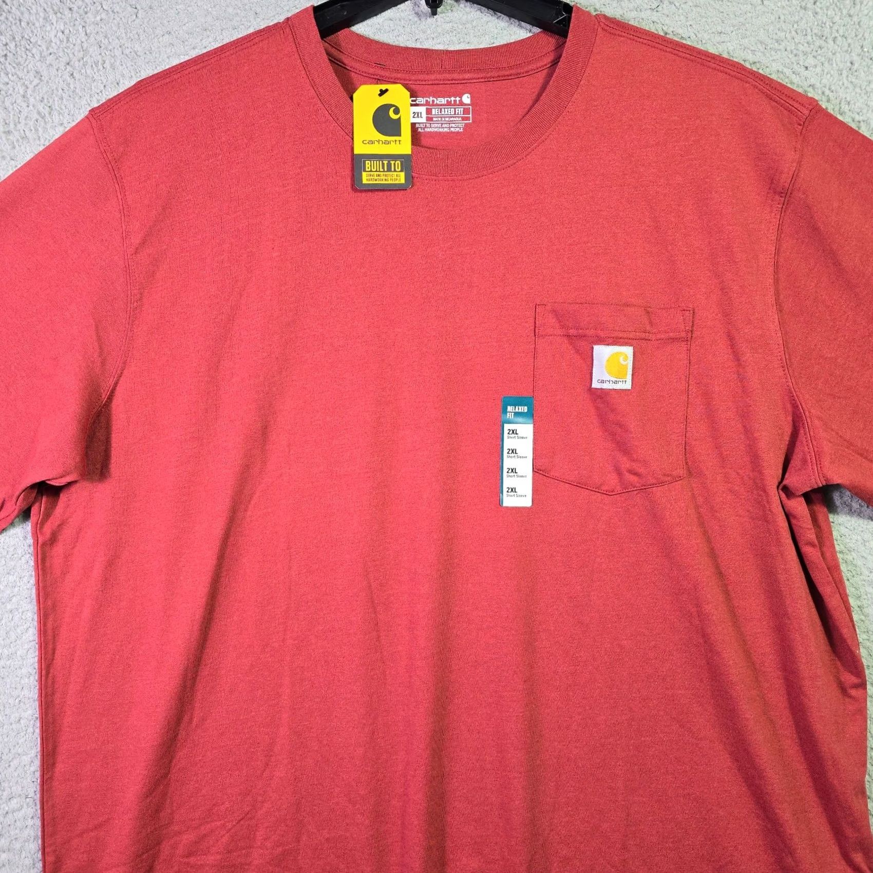 Carhartt CARHARTT Shirt Mens 2XL Red Pocket Tee Outdoor Casual NWT Logo Size US XXL / EU 58 / 5 - 4 Thumbnail
