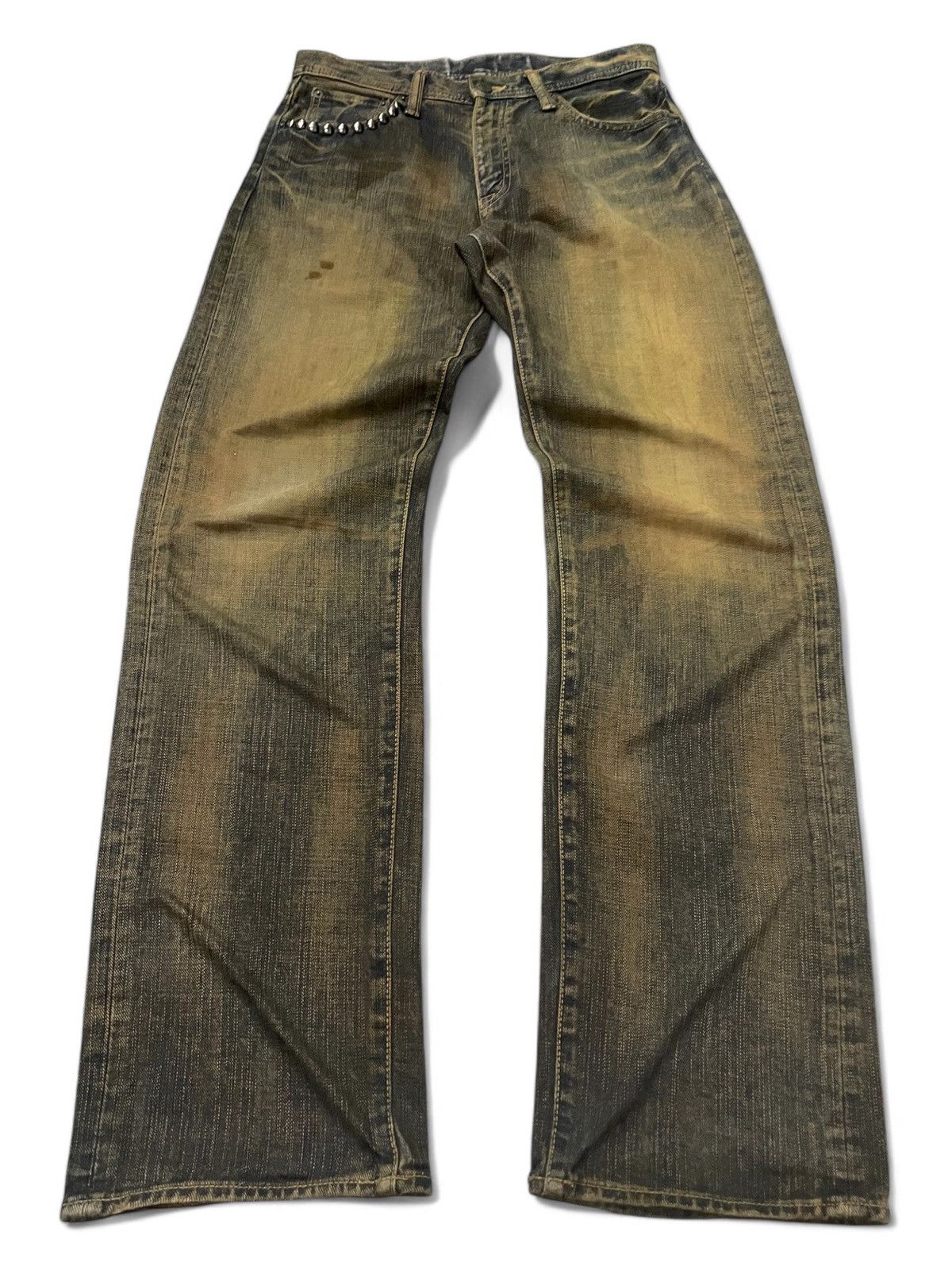 Hysteric Glamour × If Six Was Nine × Le Grande Bleu (L.G.B.) GLHEART Japan Studded Mud Wash Loose Jeans Size US 30 / EU 46 - 1 Thumbnail