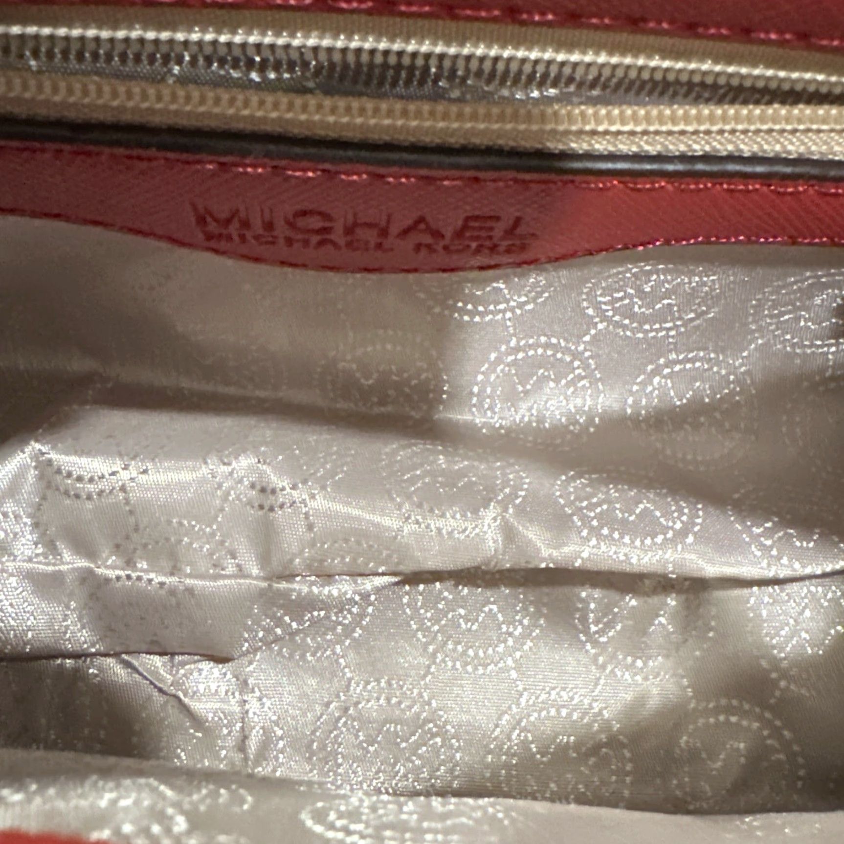 Michael Kors Michael Kors Ellis MD Flap Messenger Purse Crossbody Leather Mandarin Red Women Size ONE SIZE - 5 Thumbnail