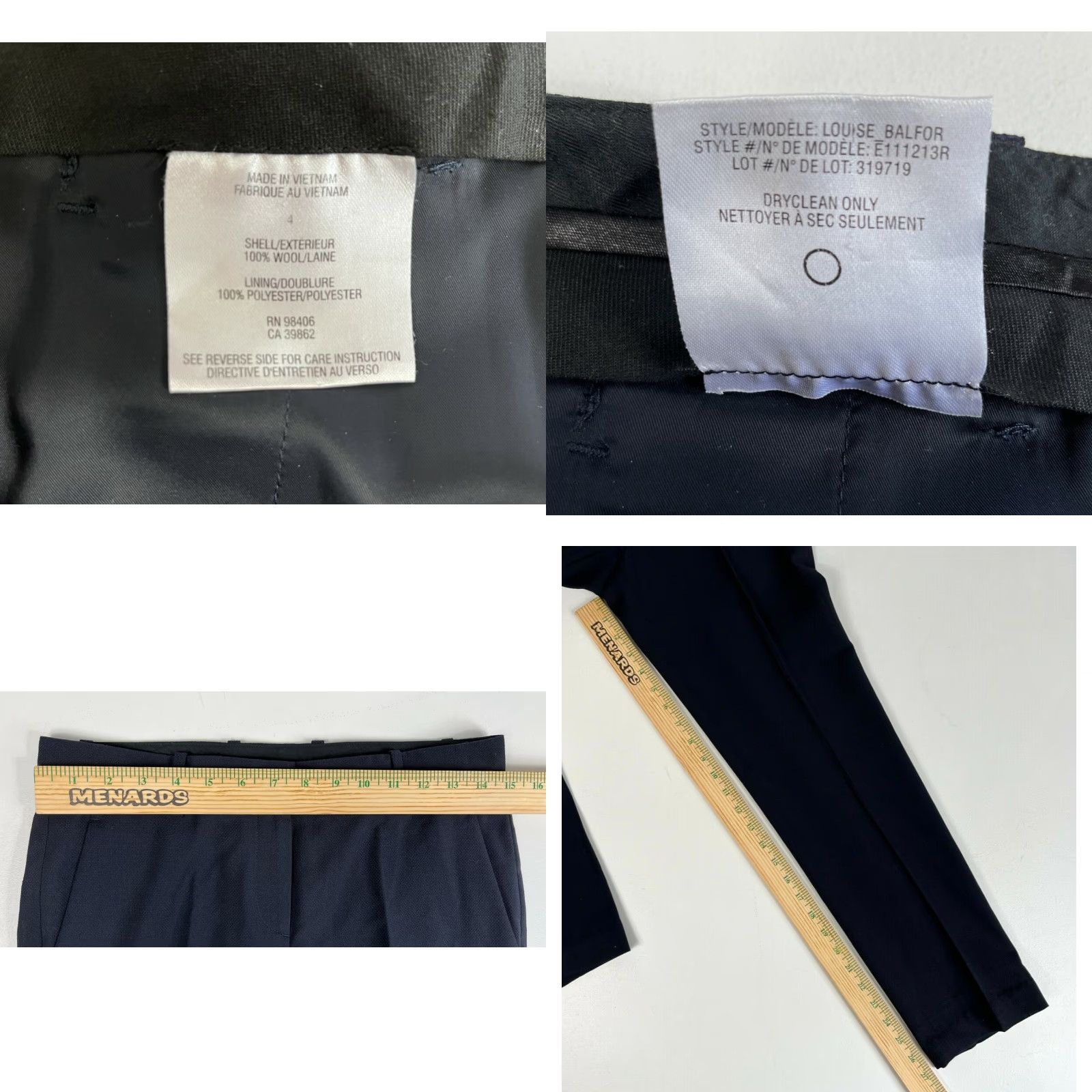 Theory VINTAGE Theory Women's Pleated Pants 100% Wool Navy Size 4 Dress Pants Womens Mens Size 27" / US 4 / IT 40 - 8 Thumbnail